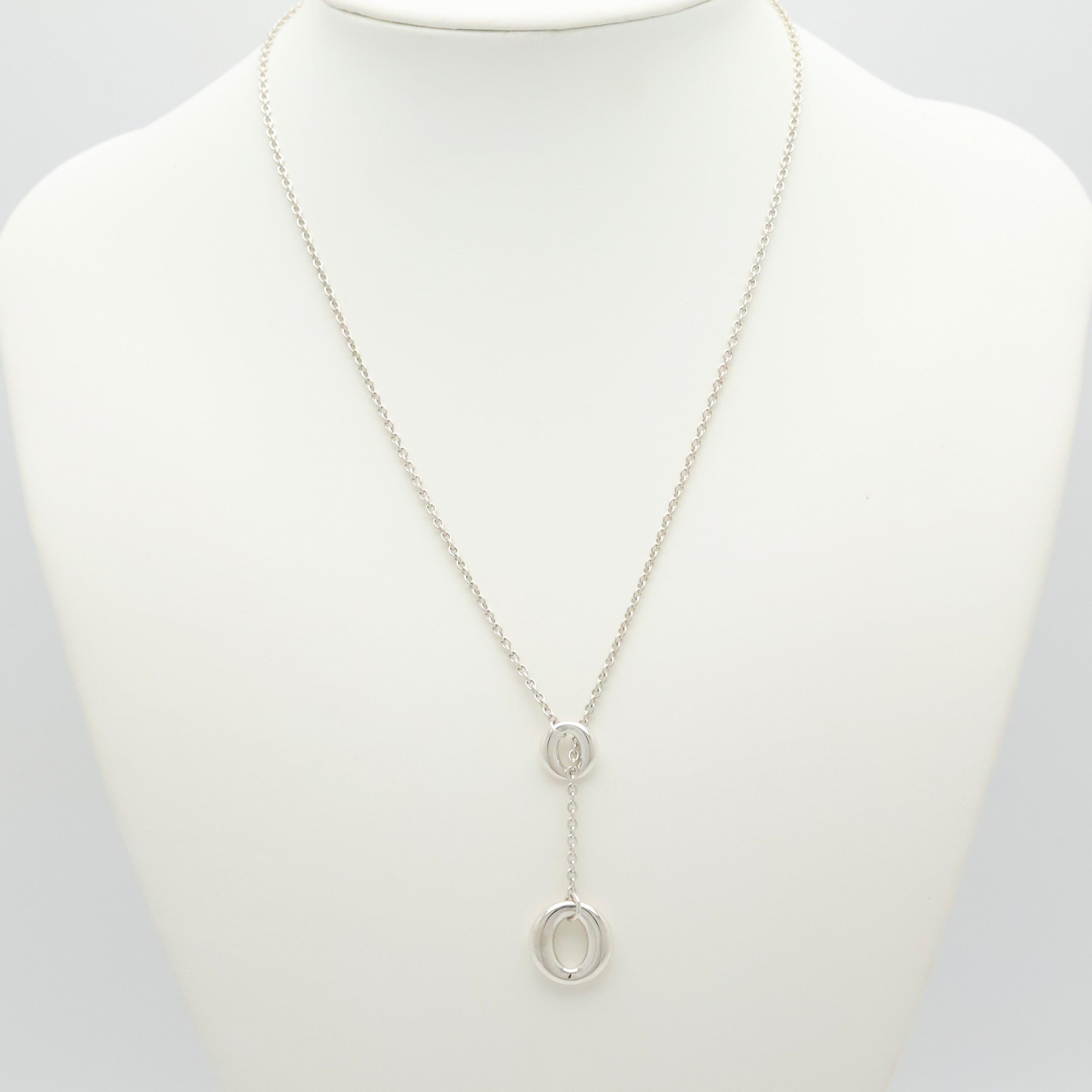 Tiffany & Co. Elsa Peretti Sevillana Lariat Necklace Sterling Silver 925