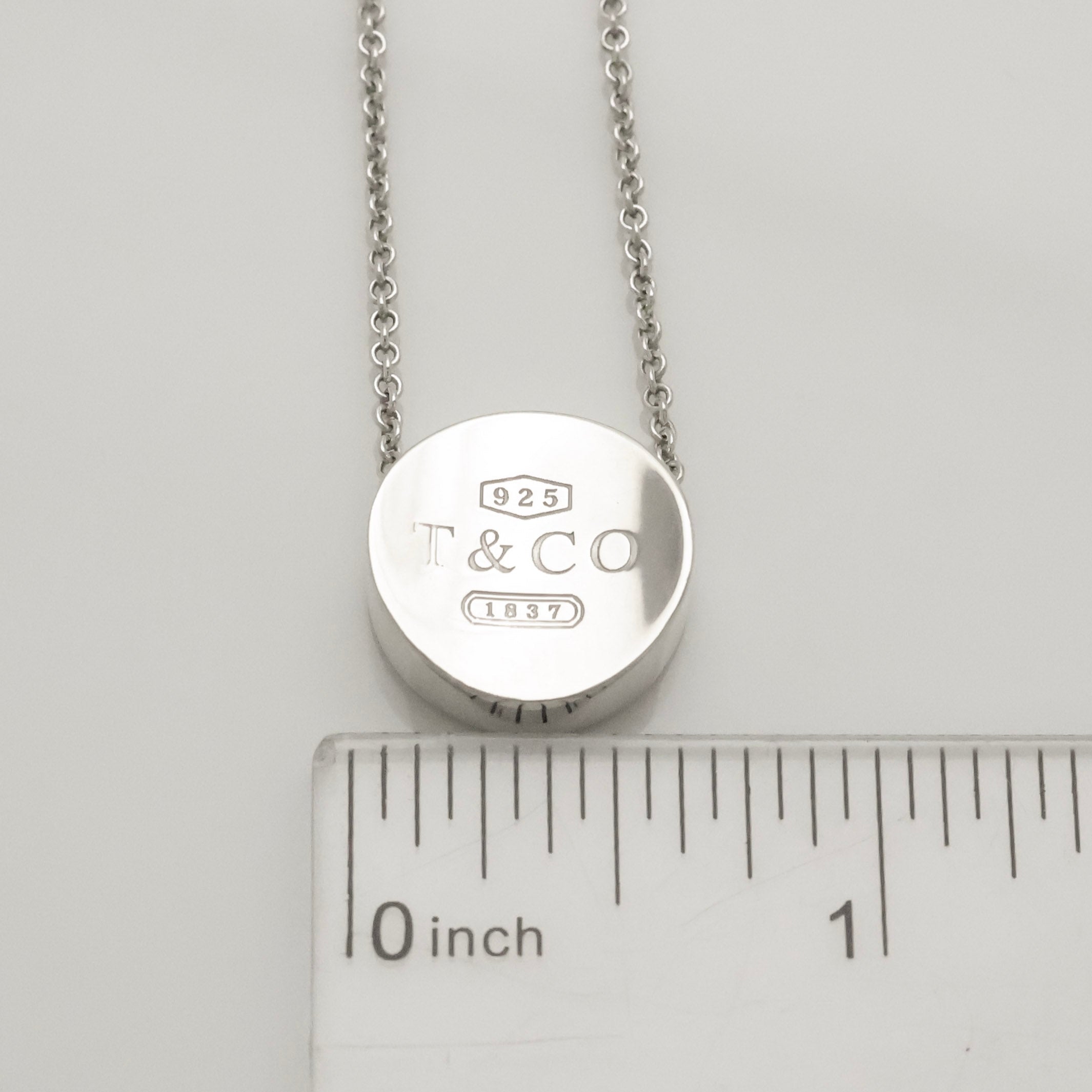 Tiffany & Co. 1837 Concave Circle Necklace Sterling Silver 925