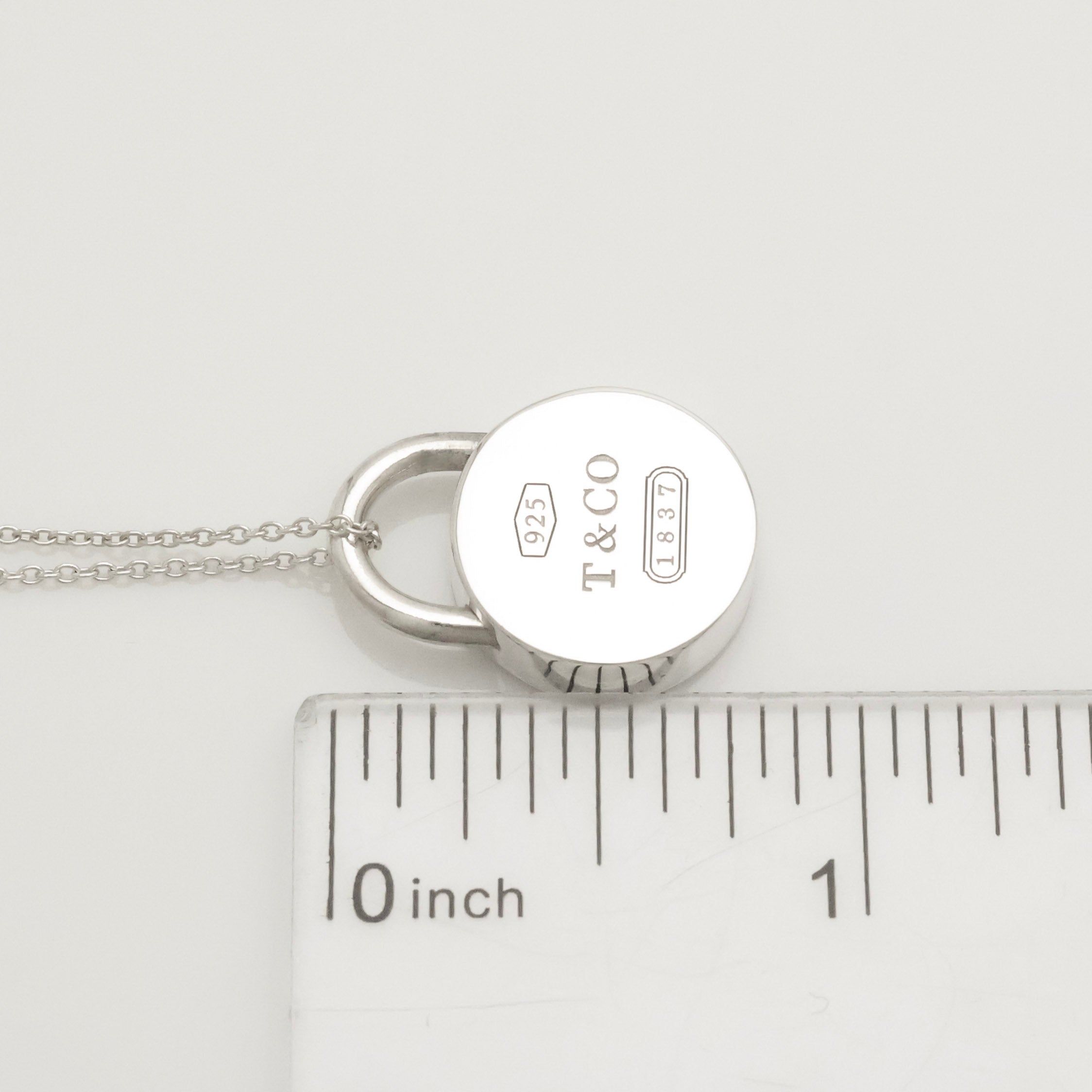 Tiffany & Co. 1837 Round Lock Padlock Pendant Necklace Sterling Silver 925