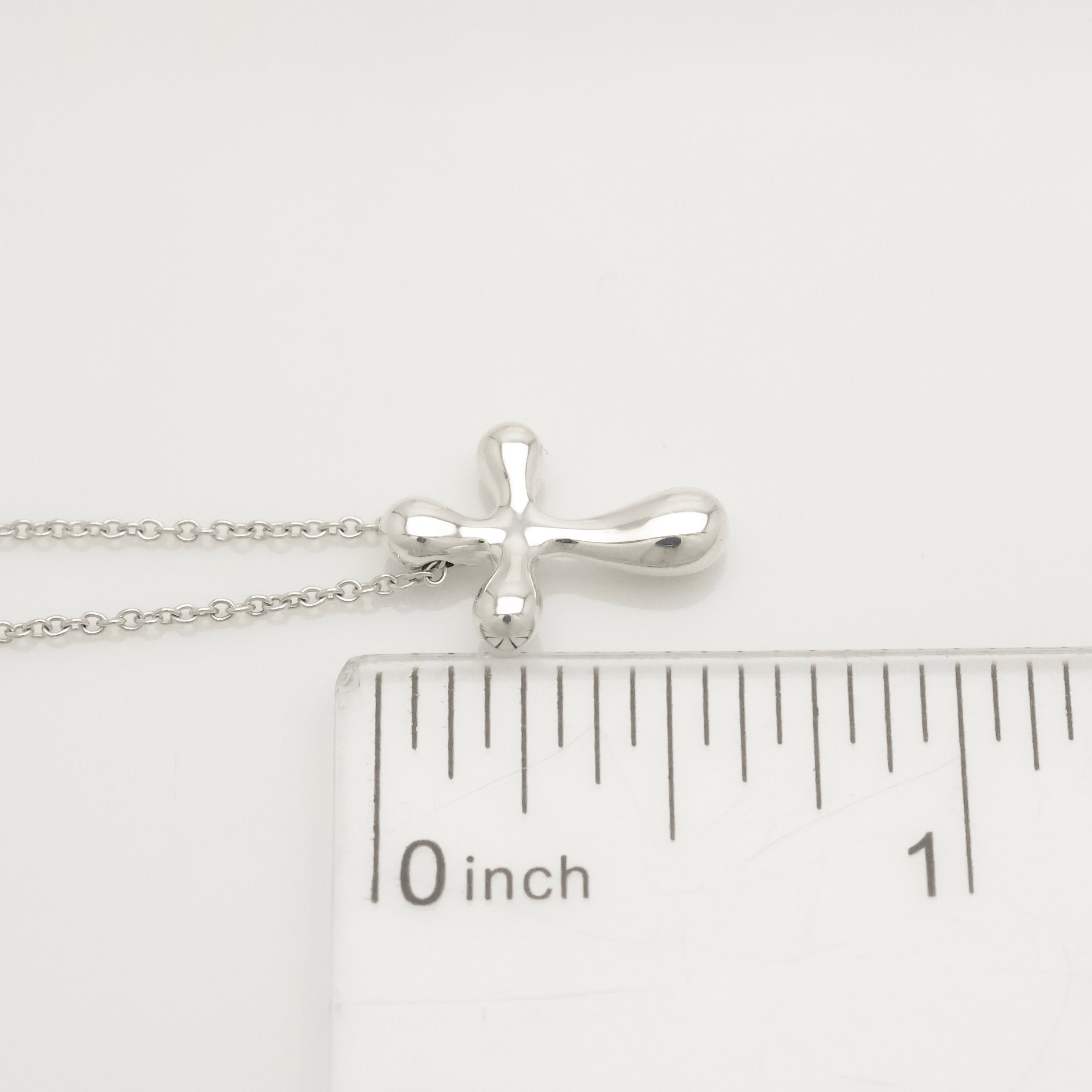  Tiffany & Co. Small Cross Pendant Necklace  Sterling Silver 925 