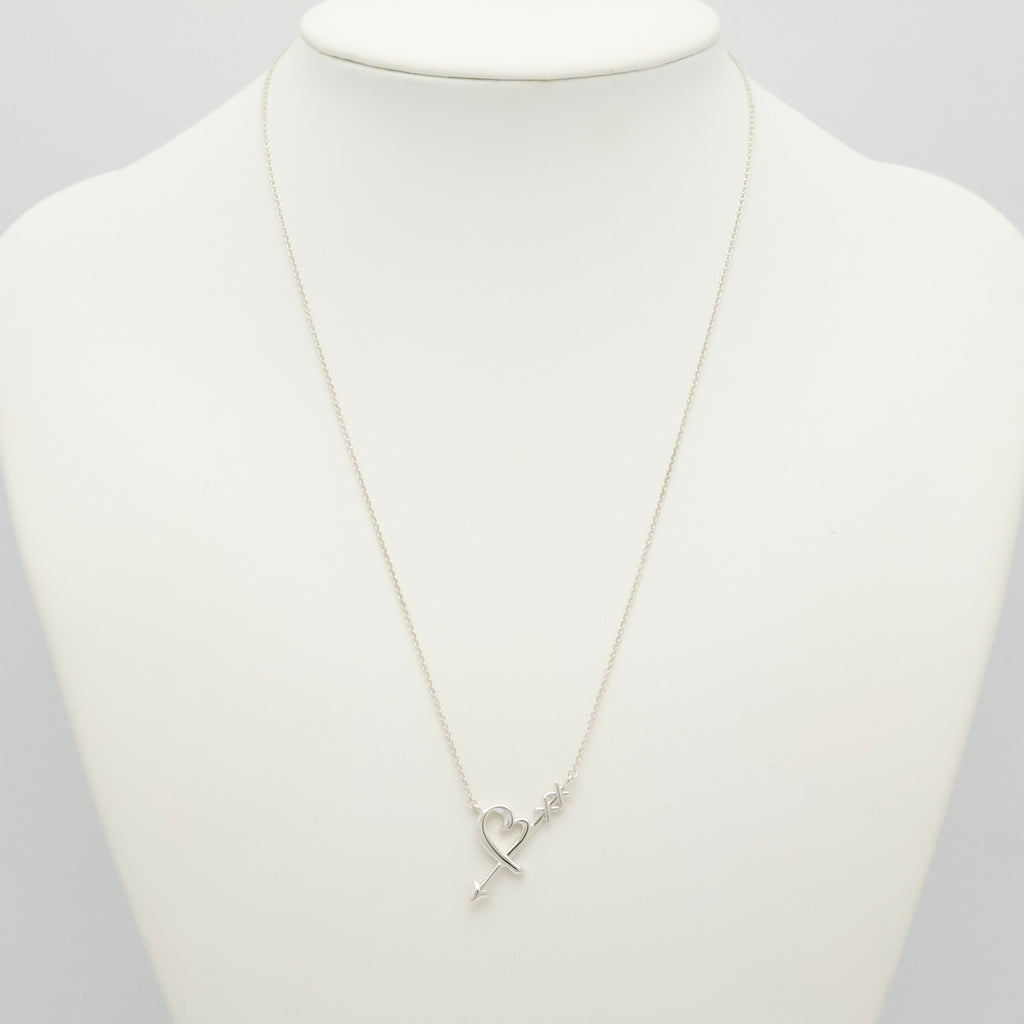 Tiffany & Co. Loving Heart Arrow Necklace Sterling Silver 925 