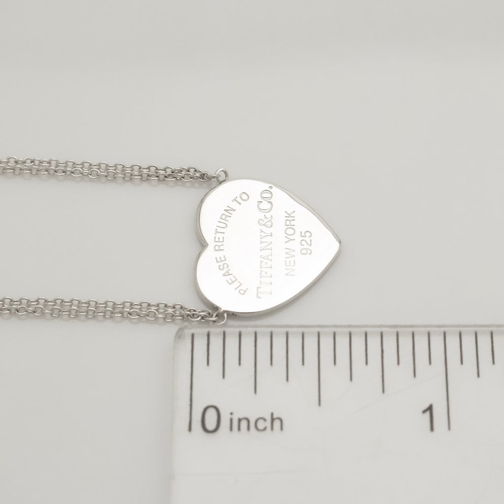 TIFFANY&Co. リターントゥ ティファニー スモール ハート タグ ダブル チェーン ネックレス AG925