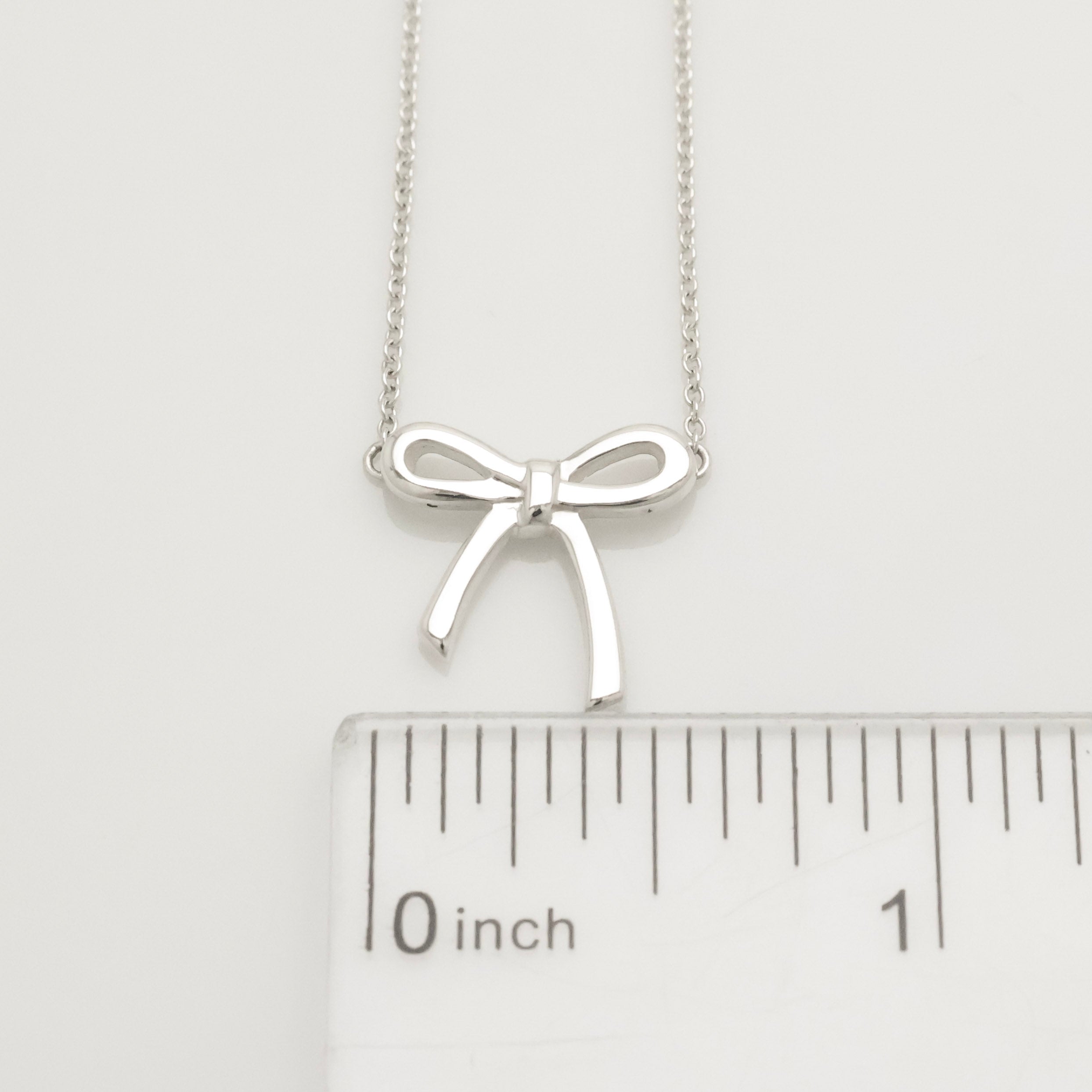 Tiffany & Co. Ribbon Bow Necklace Pendant  Sterling Silver 925 