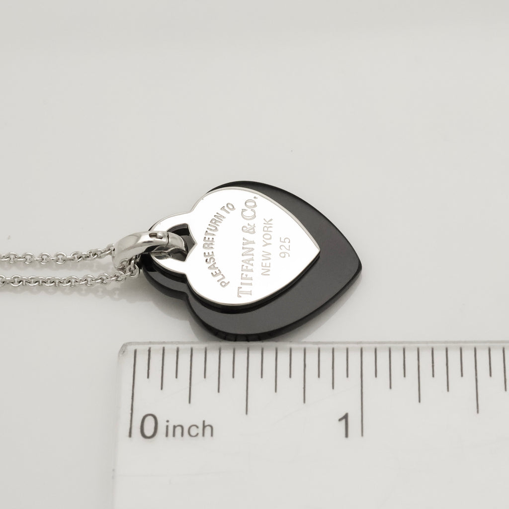 TIFFANY&Co. リターントゥ ティファニー ダブルハート ブラックボーン ネックレス  AG925