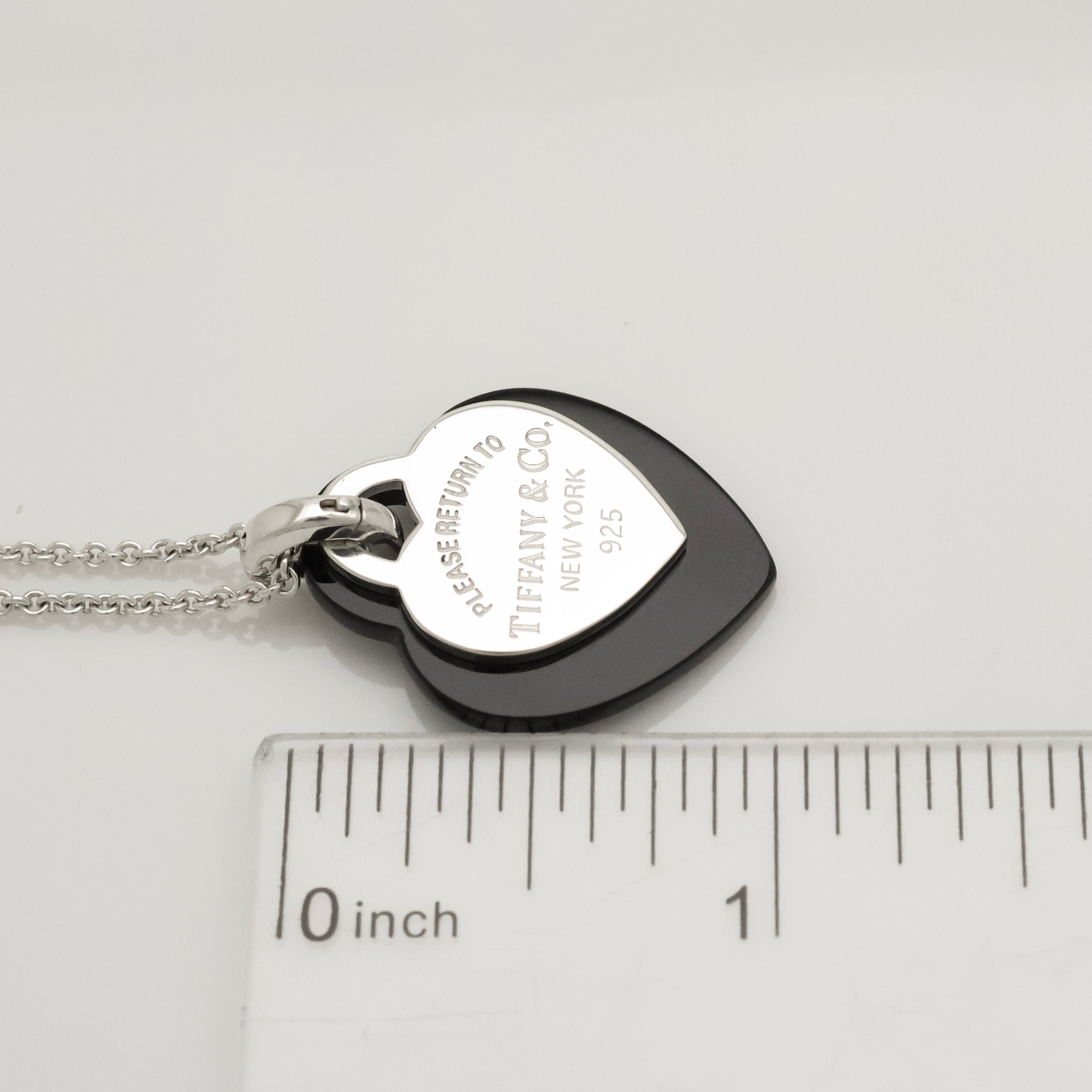 TIFFANY&Co. リターントゥ ティファニー ダブルハート ブラックボーン ネックレス  AG925