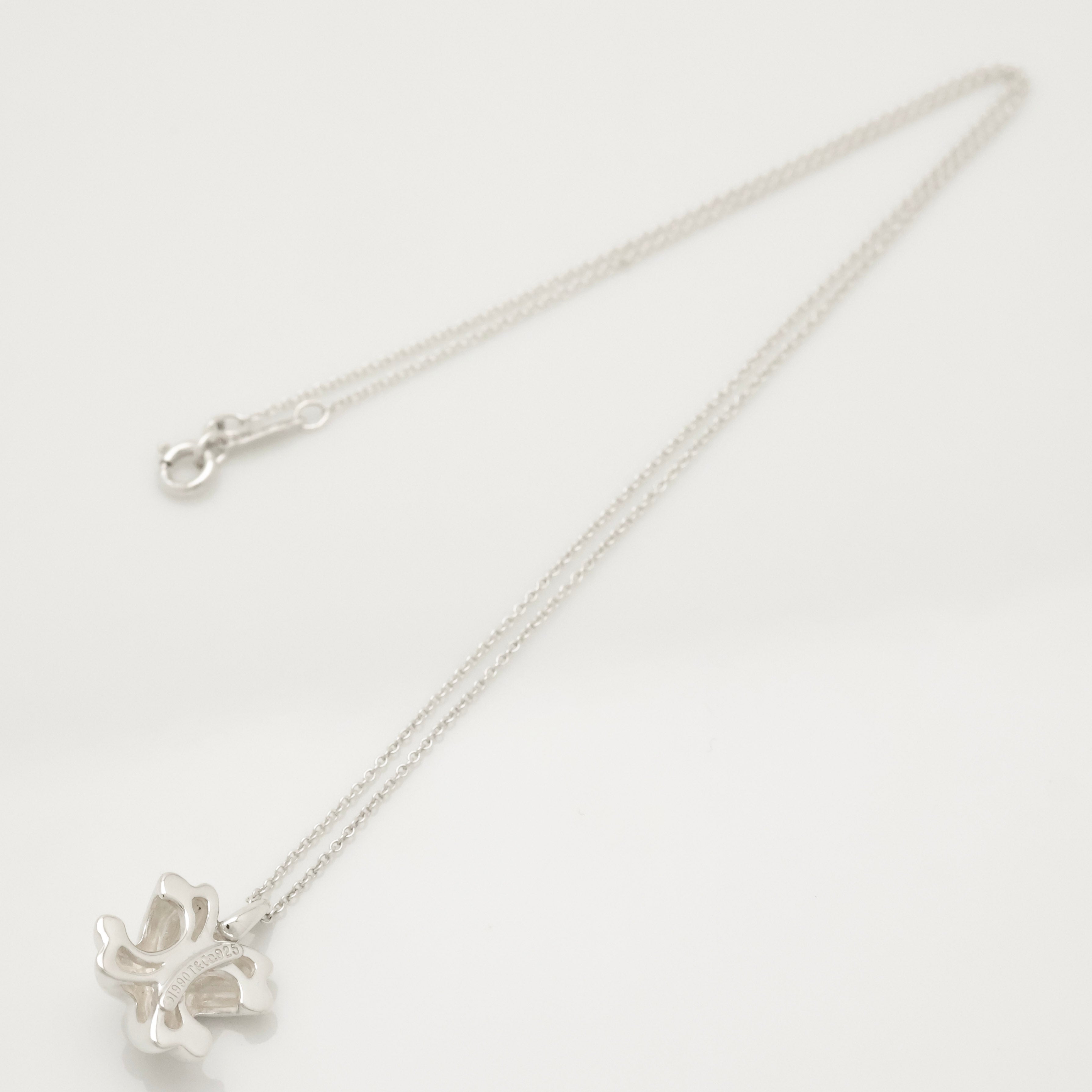 Tiffany & Co. Signature Cross Pendant Necklace Sterling Silver 925 