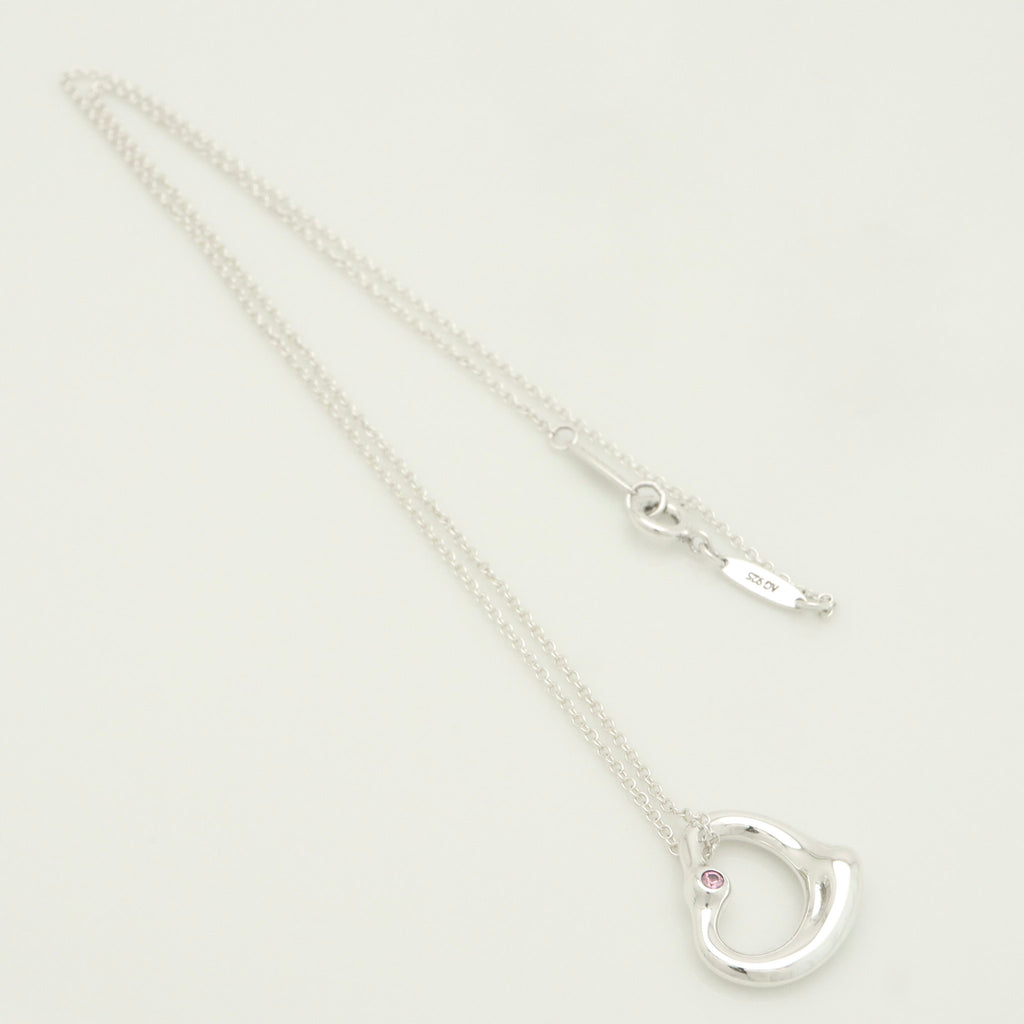 TIFFANY&Co. オープンハート 1P ピンク サファイア エルサペレッティ ネックレス AG925