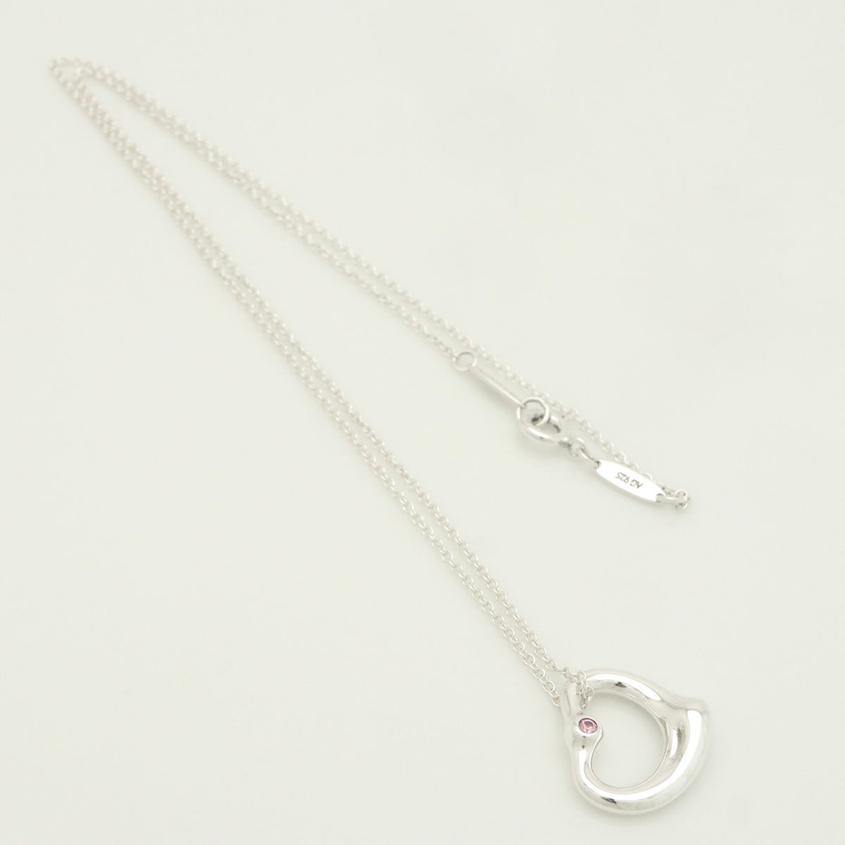 TIFFANY&Co. オープンハート 1P ピンク サファイア エルサペレッティ ネックレス AG925