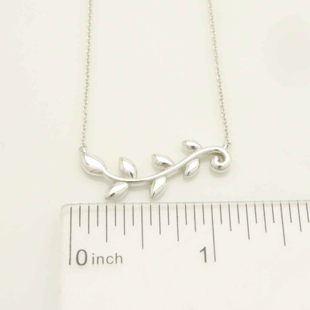 Tiffany & Co. Picasso Olive Leaf Vine Necklace Sterling Silver 925