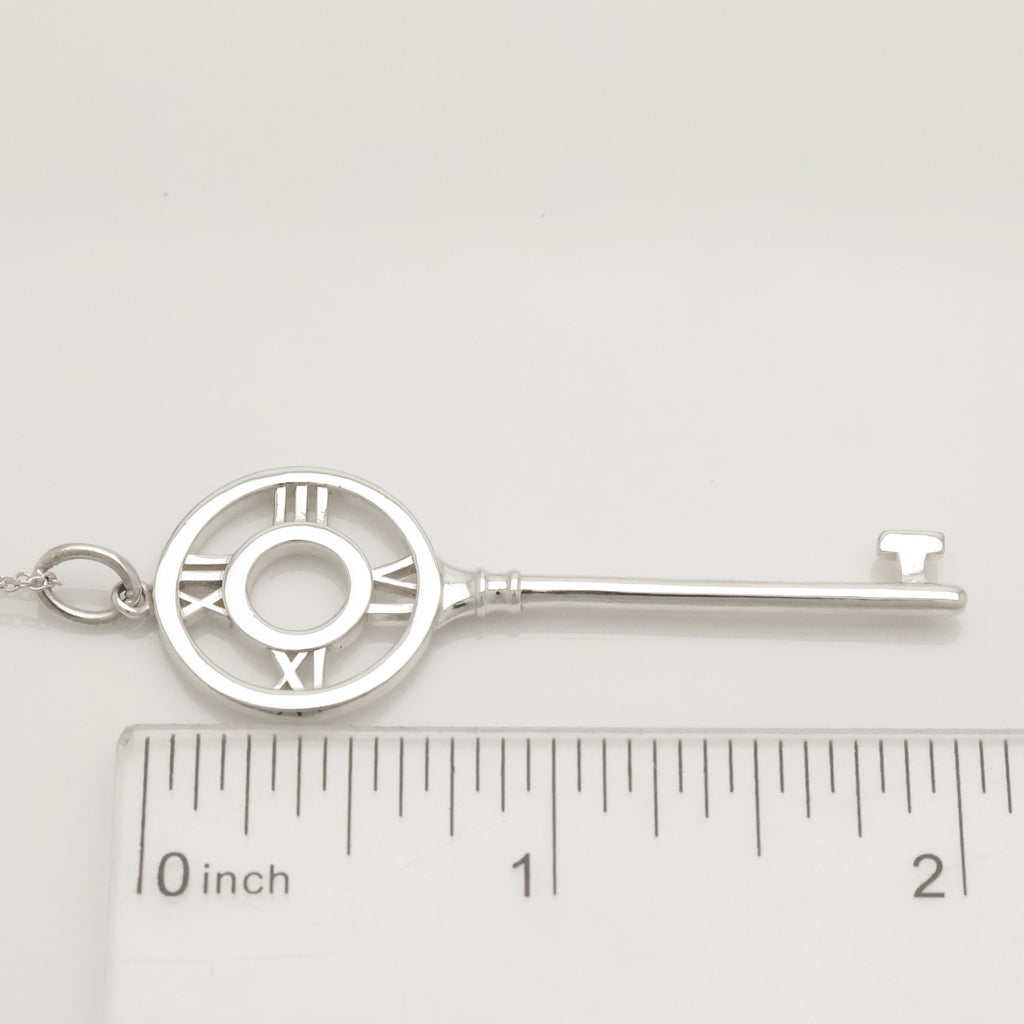  Tiffany & Co. Large Atlas Key Pendant Necklace Sterling Silver 925 