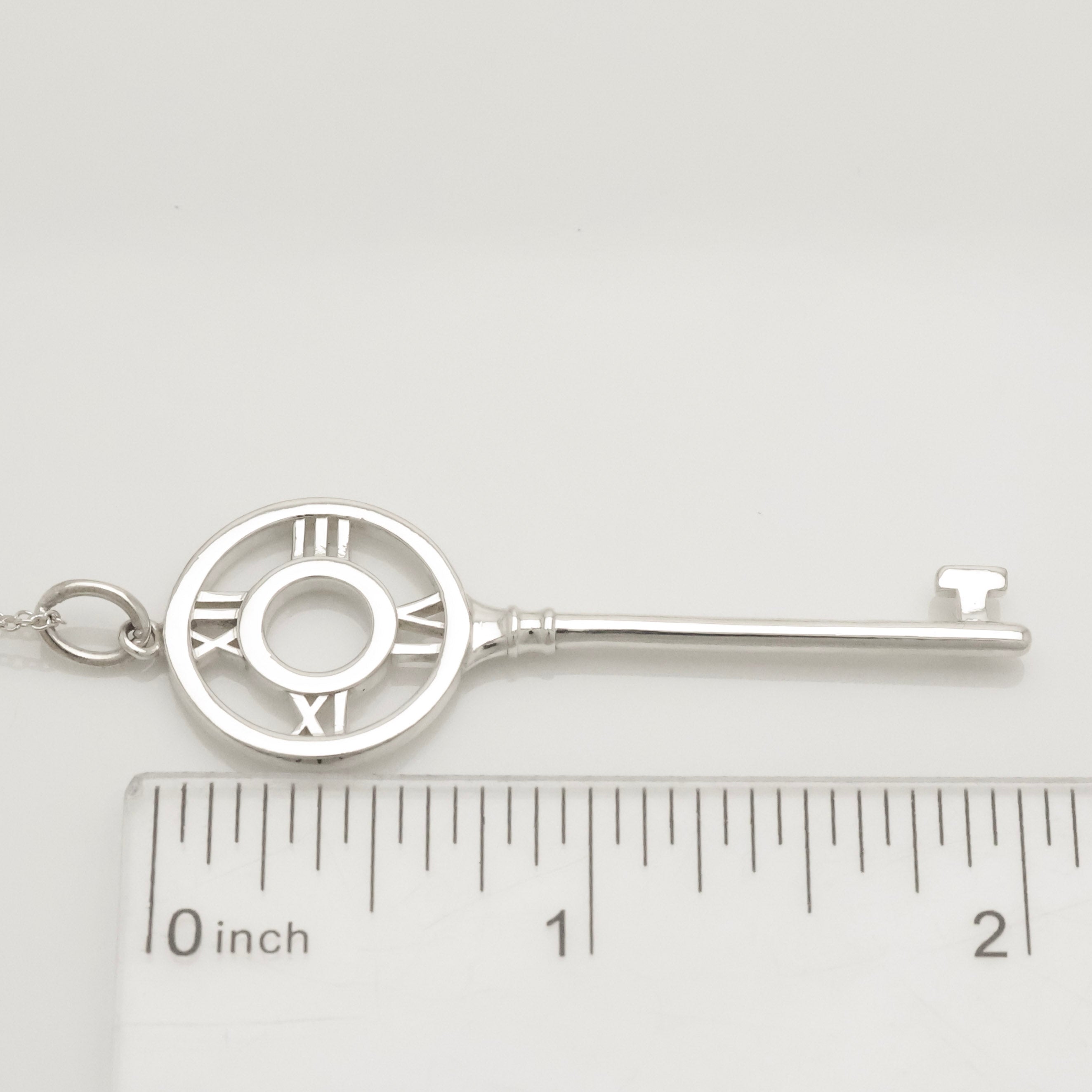  Tiffany & Co. Large Atlas Key Pendant Necklace Sterling Silver 925 