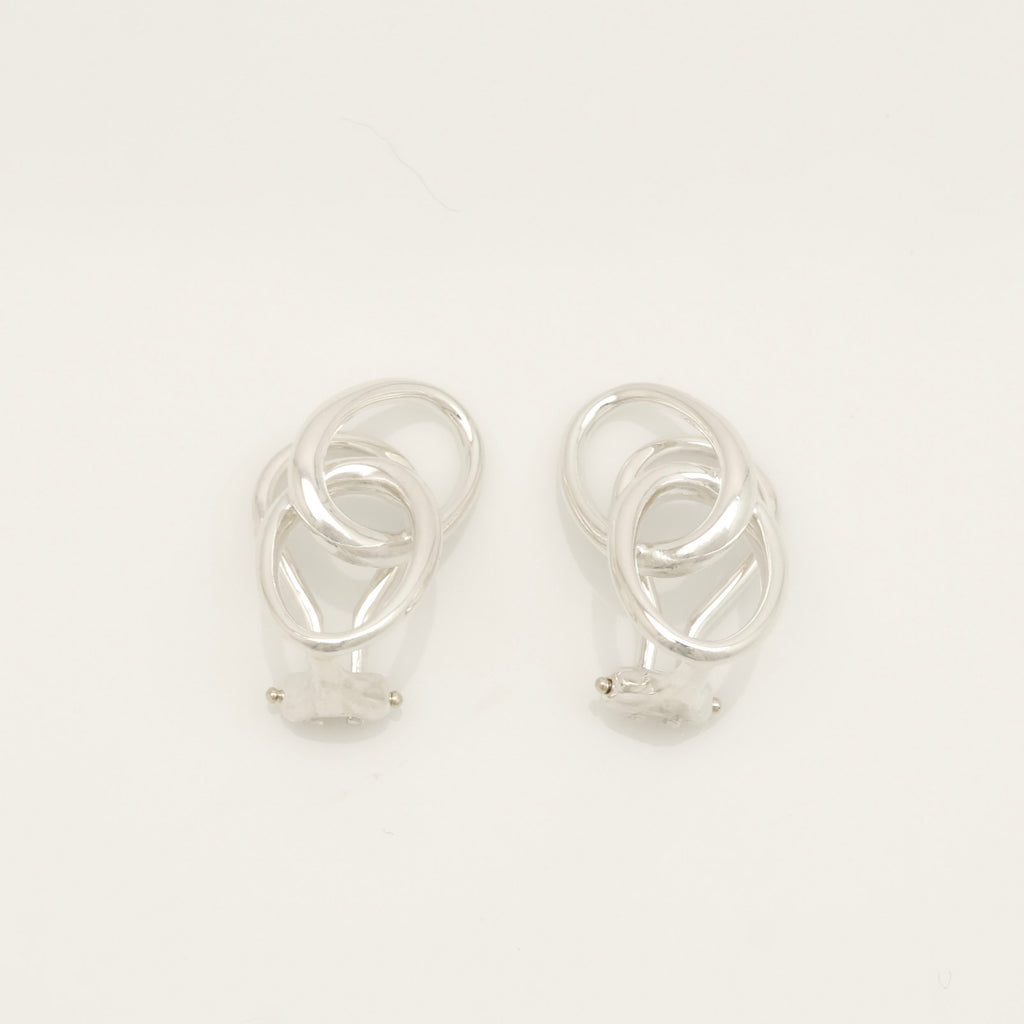  Tiffany & Co. Peretti Double Loop Clip-On Earrings Sterling Silver 925