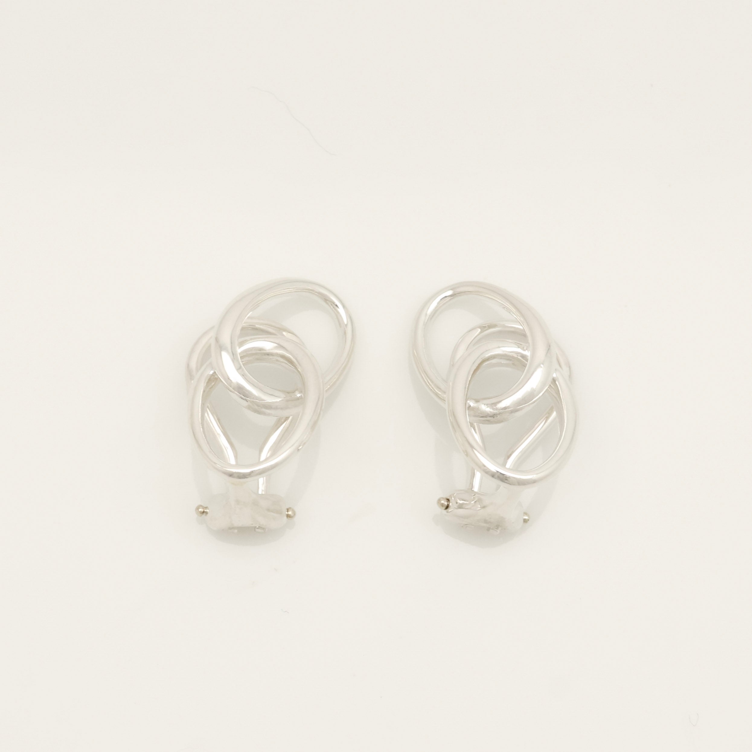  Tiffany & Co. Peretti Double Loop Clip-On Earrings Sterling Silver 925