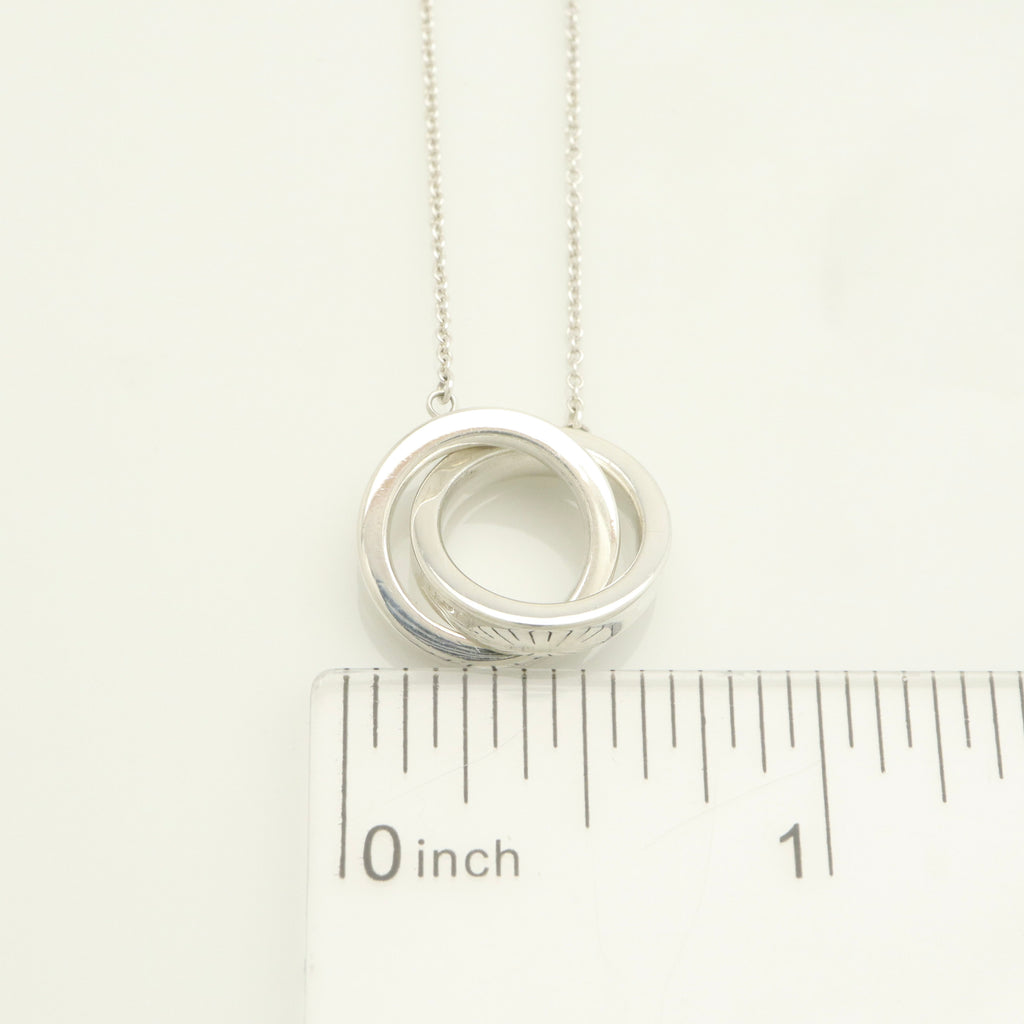 Tiffany & Co. 1837 Interlocking Circles Lariat Necklace Sterling Silver 925