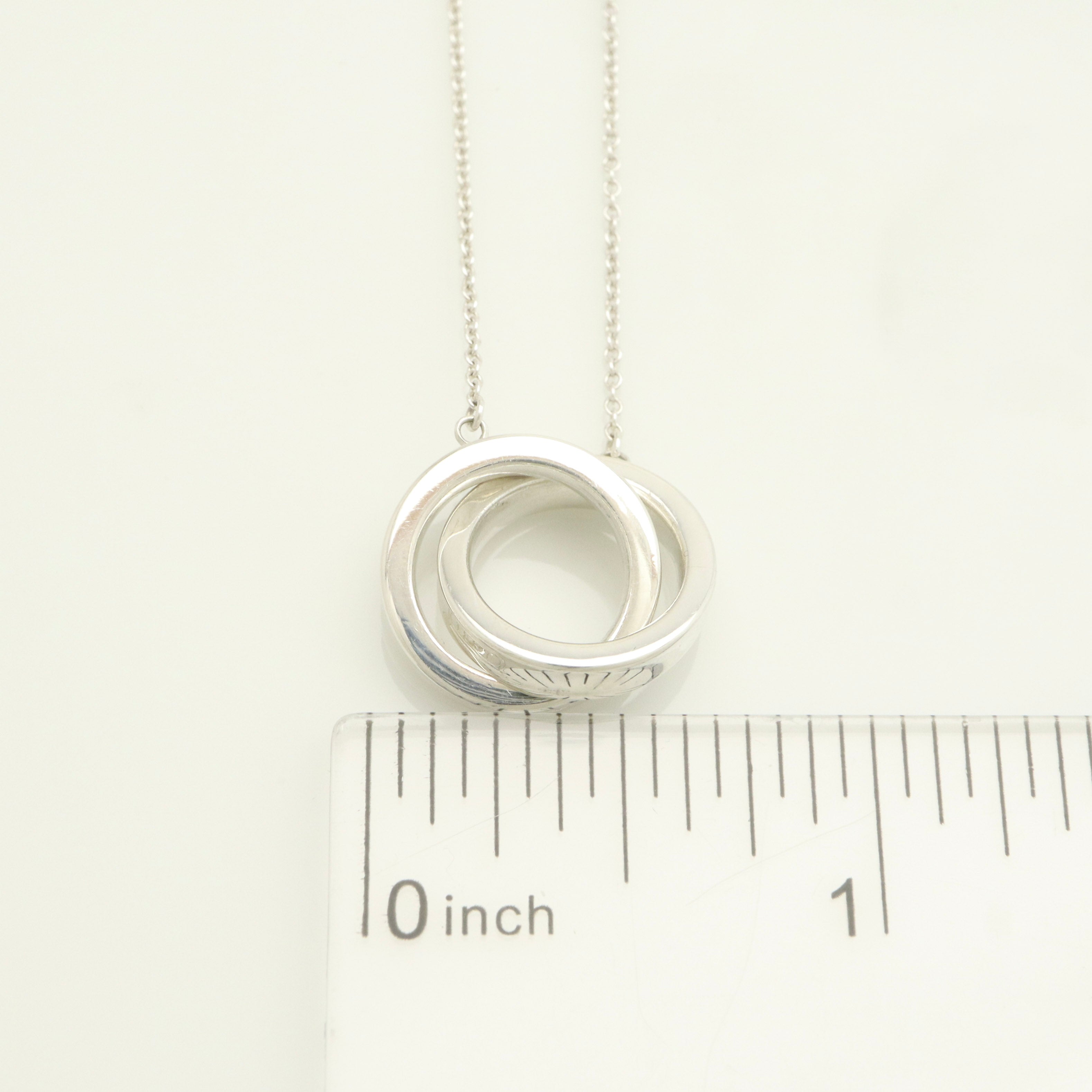 Tiffany & Co. 1837 Interlocking Circles Lariat Necklace Sterling Silver 925