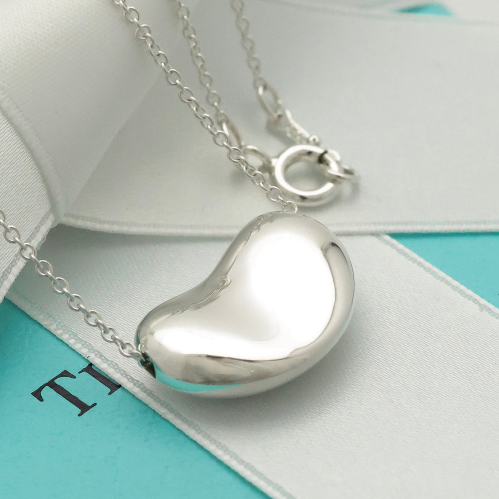  Tiffany & Co. Peretti Large  Bean Necklace  Sterling Silver 925 