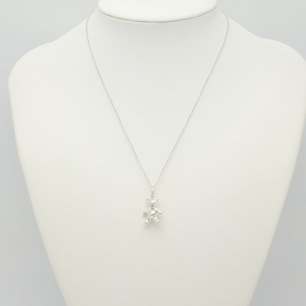 Tiffany & Co. Teddy Bear Pendant Necklace Sterling Silver 925 
