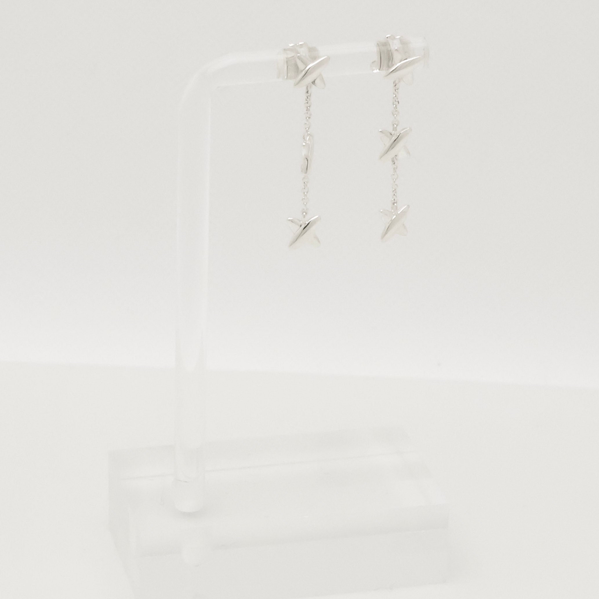 Tiffany & Co Elsa Peretti Open Heart Drop Dangle Earrings Sterling Silver 925
