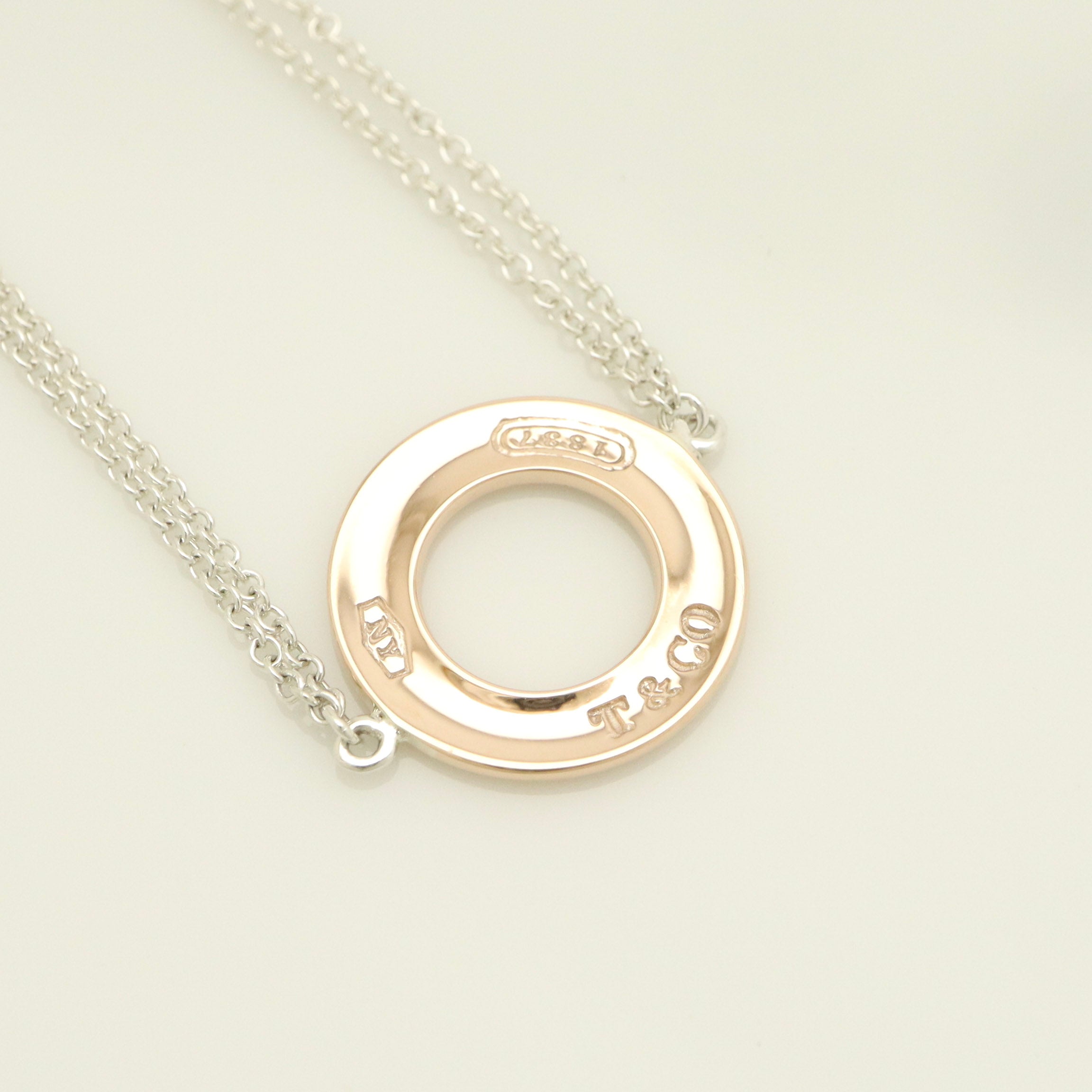 Tiffany & Co. 1837 Round Circle Double Chain Bracelet Sterling Silver 925