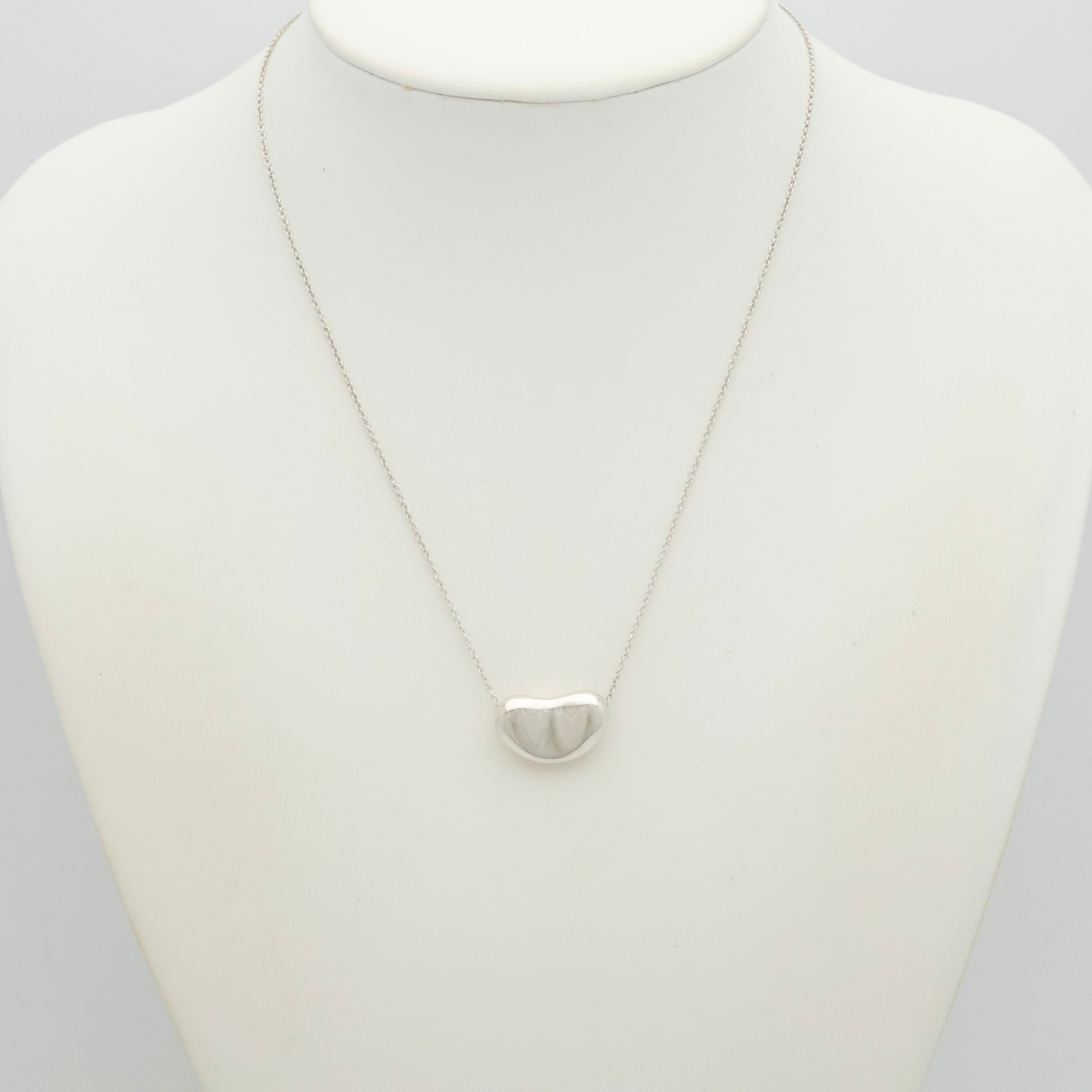  Tiffany & Co. Peretti Large  Bean Necklace  Sterling Silver 925 