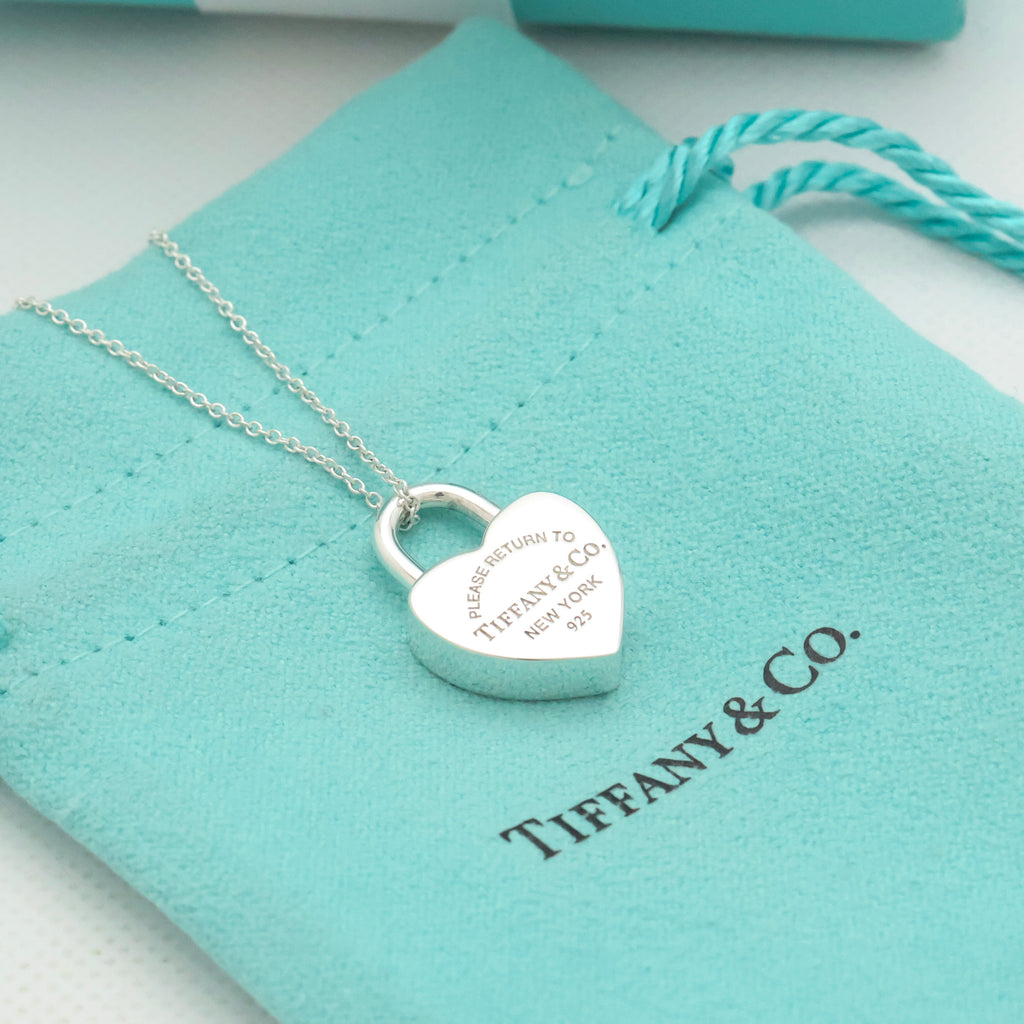 Tiffany & Co. Return to Heart Lock Padlock Necklace Sterling Silver 925