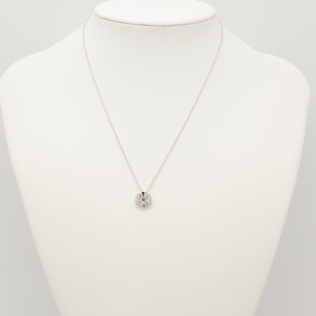Tiffany & Co. Crown of Heart Pink Sapphire Necklace Sterling Silver 925