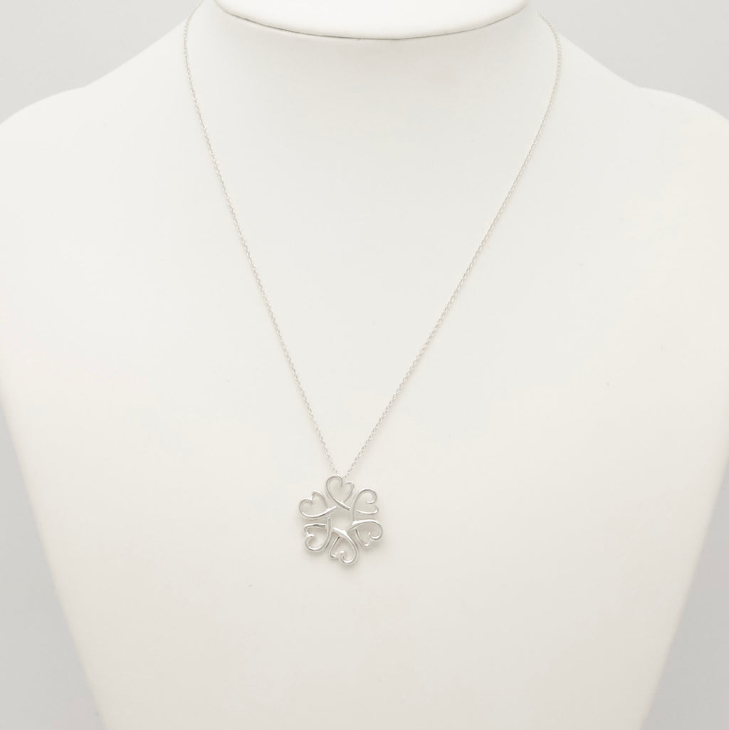 TIFFANY&Co. Clover Loving Heart Necklace Sterling Silver 925