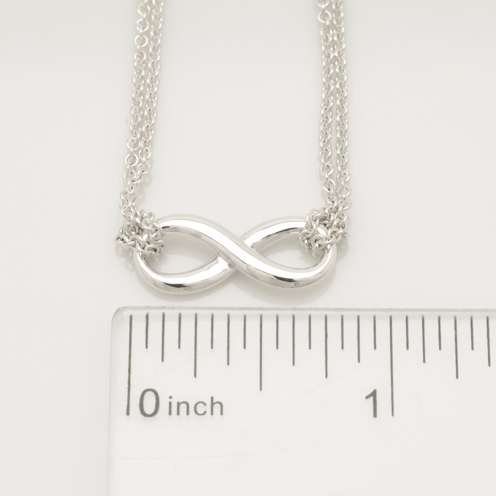 Tiffany & Co. Infinity Double Chain Necklace Sterling Silver 925