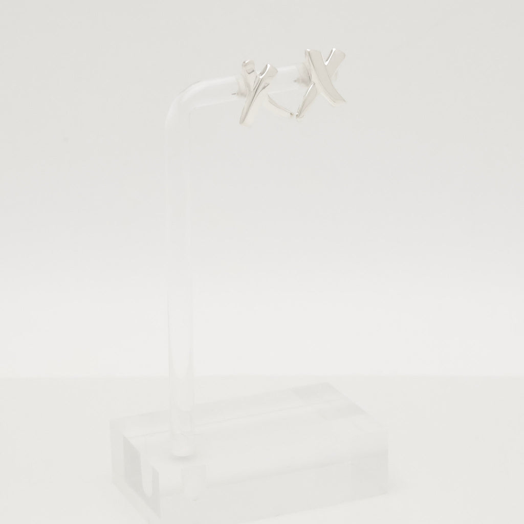 Tiffany & Co. Picasso X Kiss Cross Stud Earrings Sterling Silver 925 