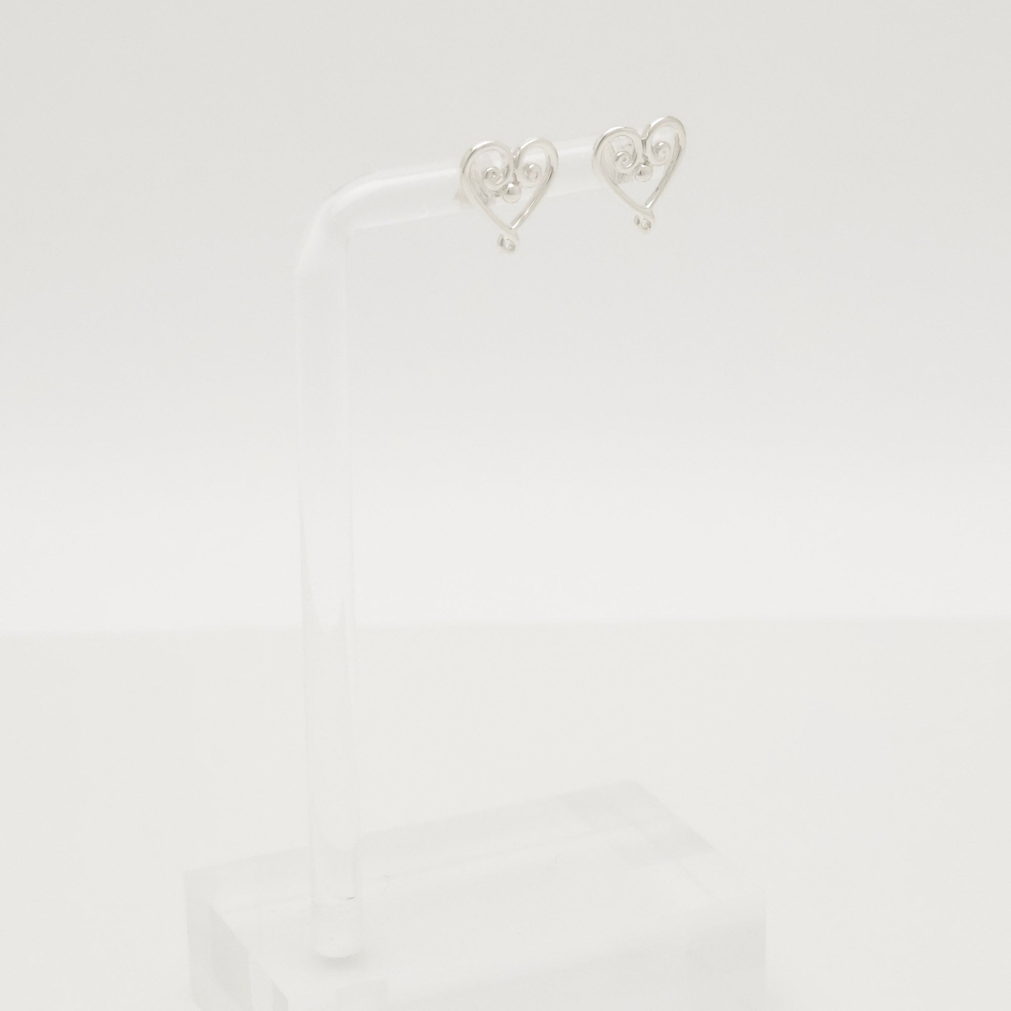Tiffany & Co. Venezia Goldoni Heart Stud Earrings Sterling Silver 925