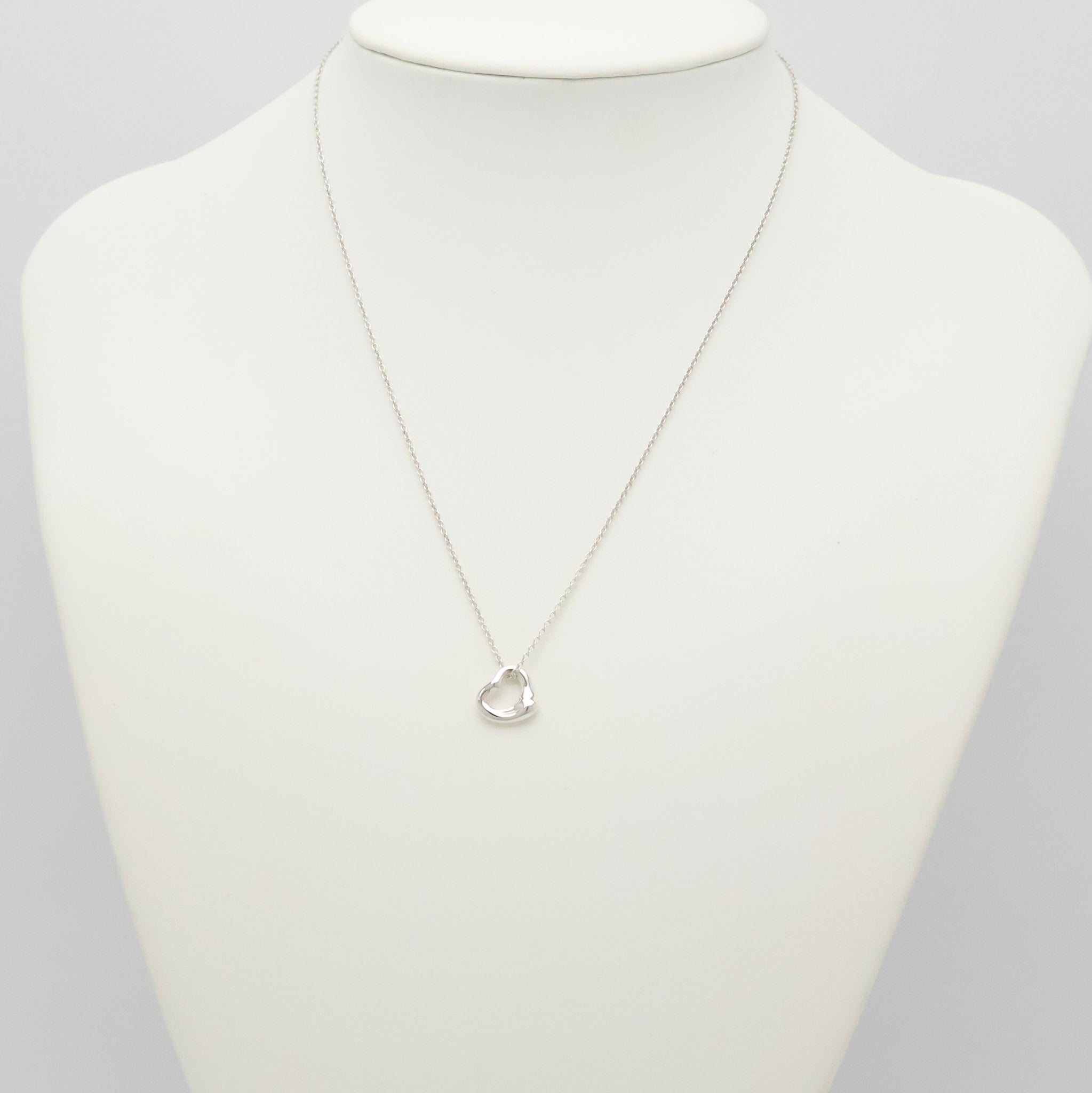 Tiffany & Co. Open Heart Pendant Necklace Sterling Silver 925
