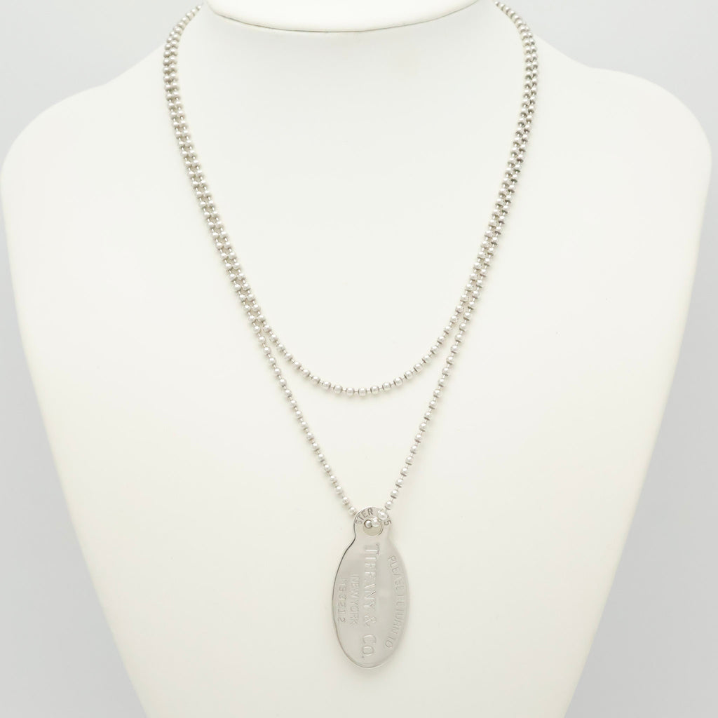 TIFFANY&Co.リターントゥ ティファニー オーバル タグ ボール チェーン ネックレス AG925