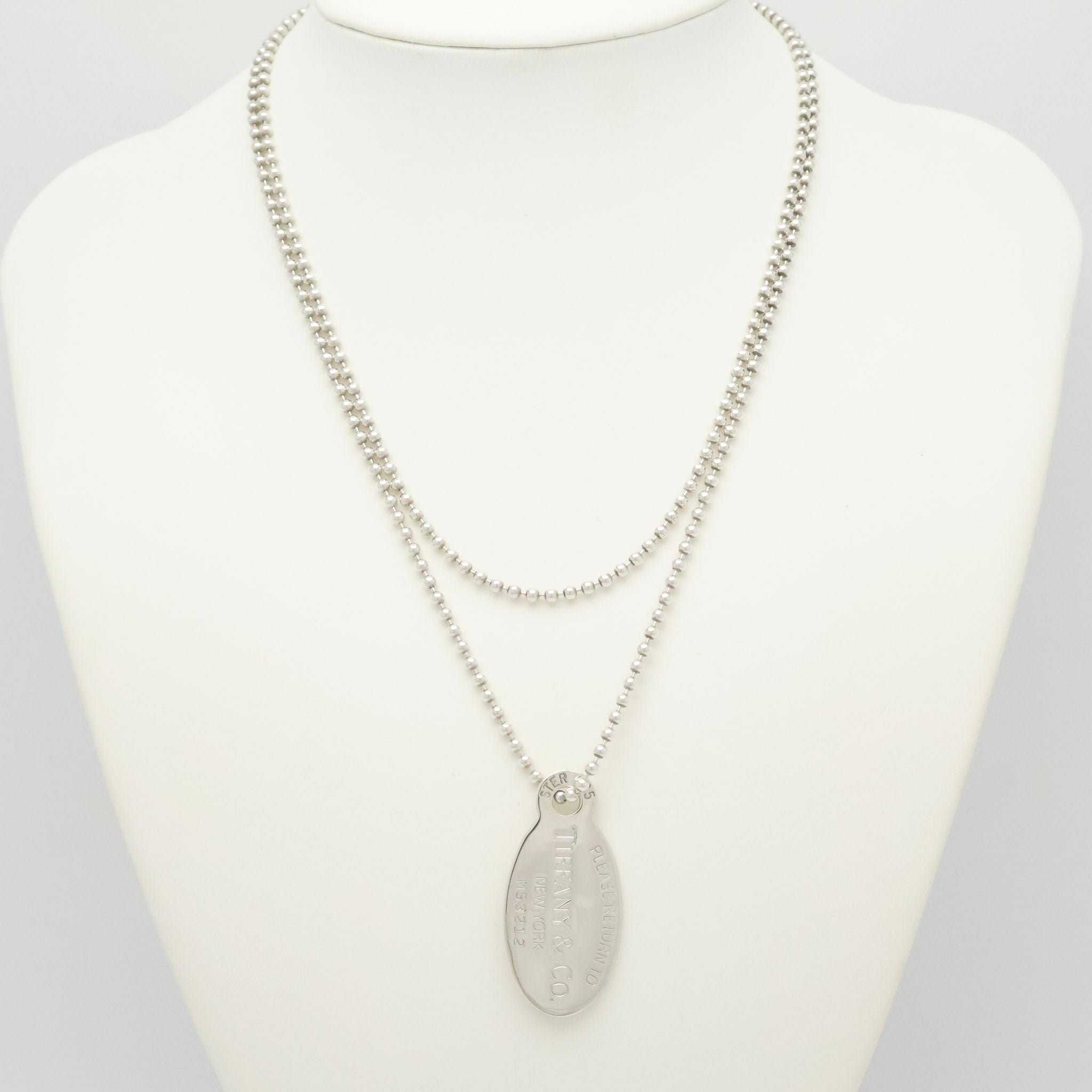 TIFFANY&Co.リターントゥ ティファニー オーバル タグ ボール チェーン ネックレス AG925