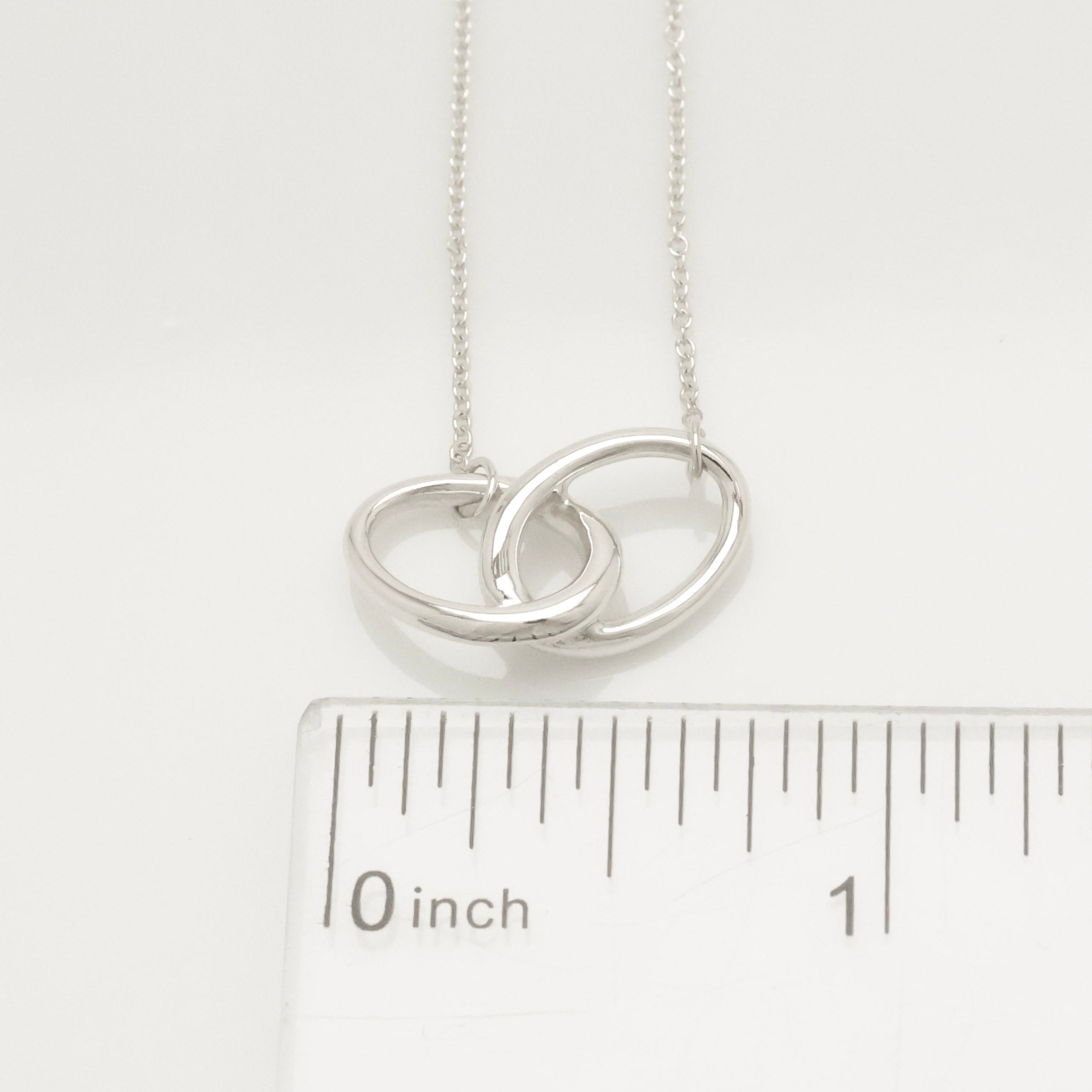  Tiffany & Co. Double Loop Necklace Pendant   Sterling Silver  925
