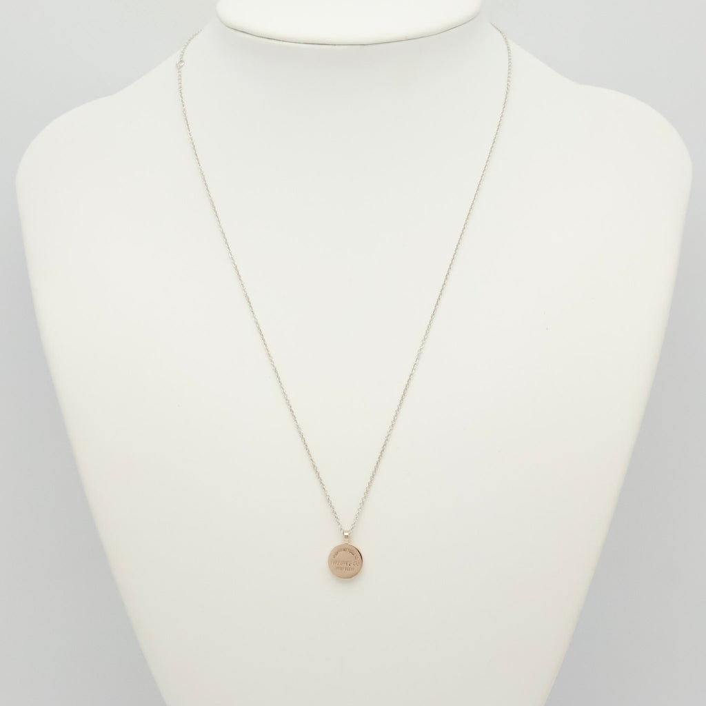 Tiffany & Co. Return to Round Necklace Rubedo & Sterling Silver 925 