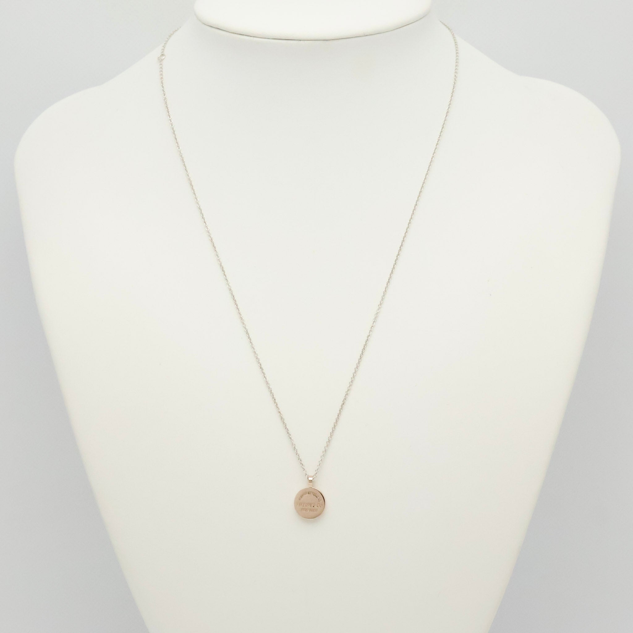 Tiffany & Co. Return to Round Necklace Rubedo & Sterling Silver 925 