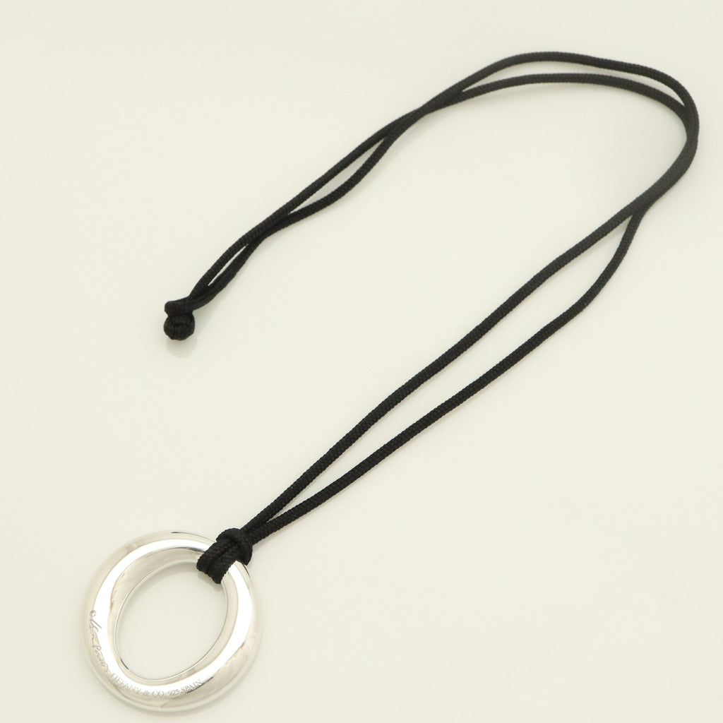  Tiffany & Co. Seviana Silk Cord Necklace Sterling Silver 925