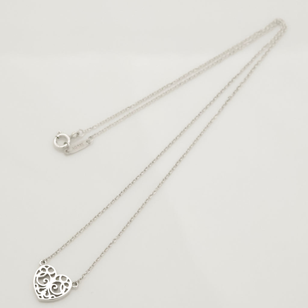 Tiffany & Co. Enchant Heart Pendant Necklace Sterling Silver 925