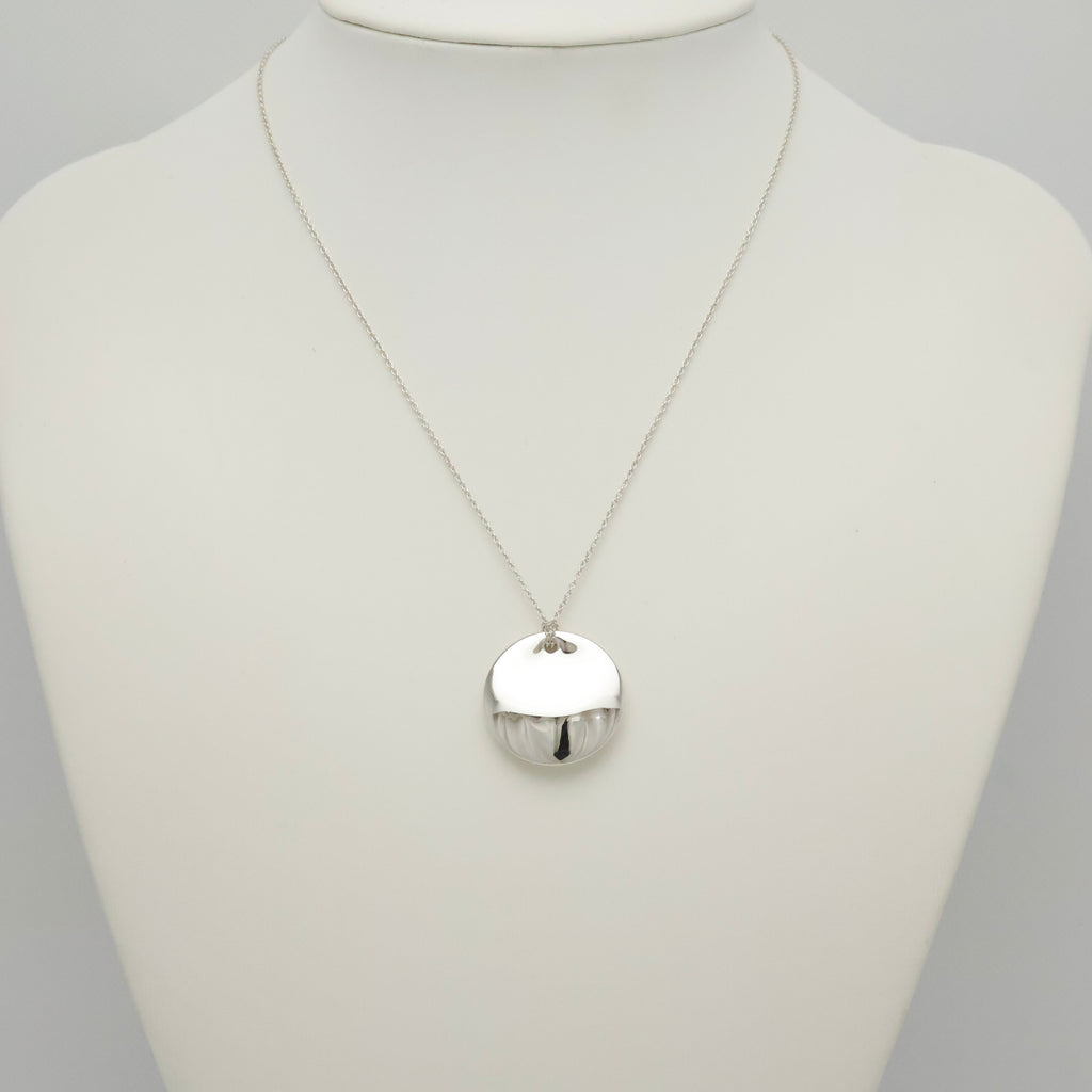 Tiffany & Co. Round Circle Disc Necklace Pendant  Sterling Silver  925