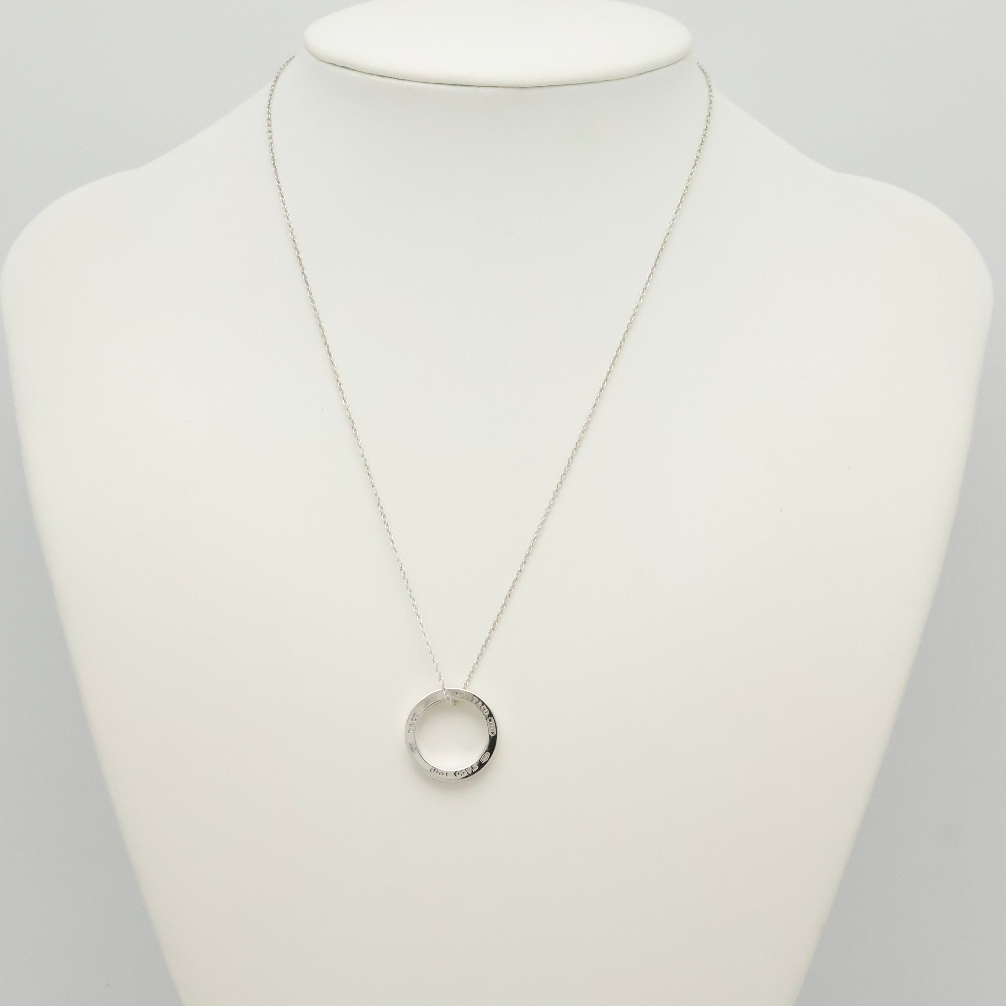 Tiffany & Co. Round Circle Pendant Necklace Sterling Silver 925