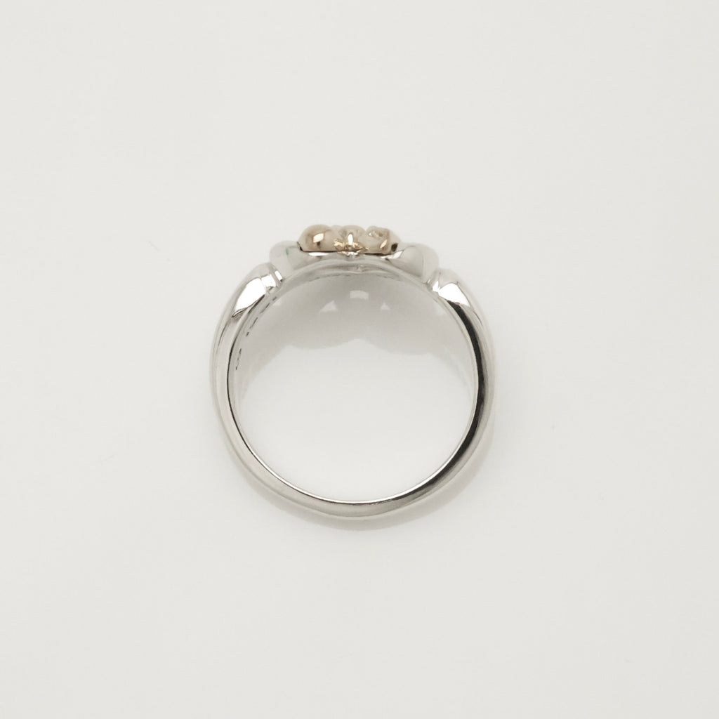 TIFFANY&Co. ハート リボン コンビ イエローゴールド リング 7 号 AG925 AU750