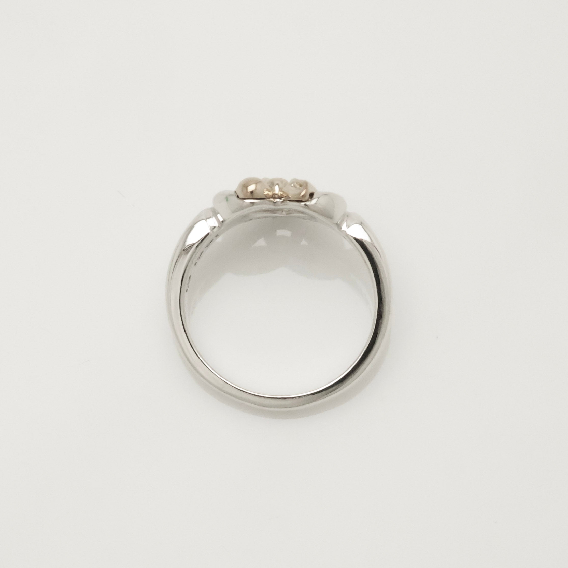 TIFFANY&Co. ハート リボン コンビ イエローゴールド リング 7 号 AG925 AU750