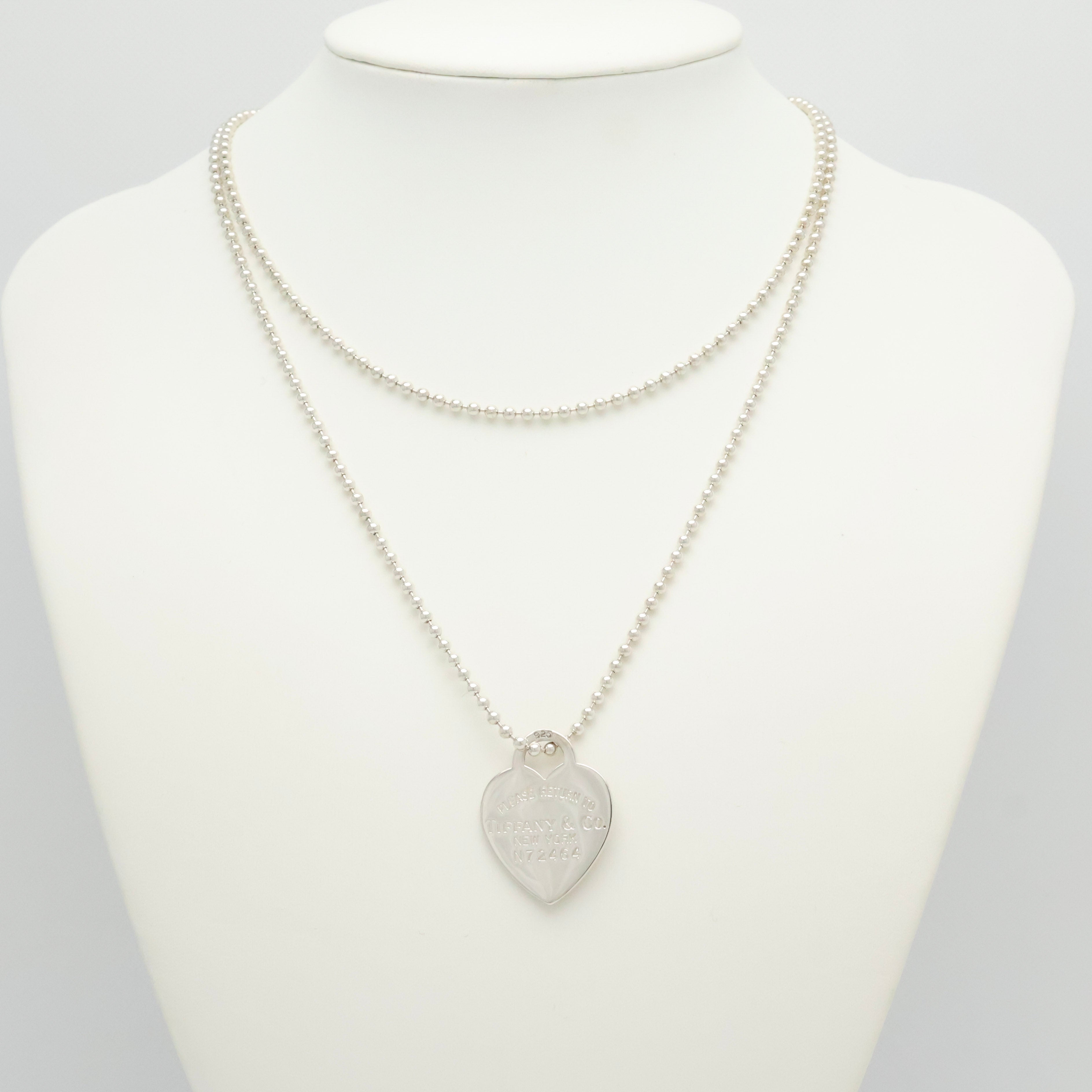TIFFANY&Co. リターントゥ ティファニー ハート タグ ボール チェーン ネックレス AG925