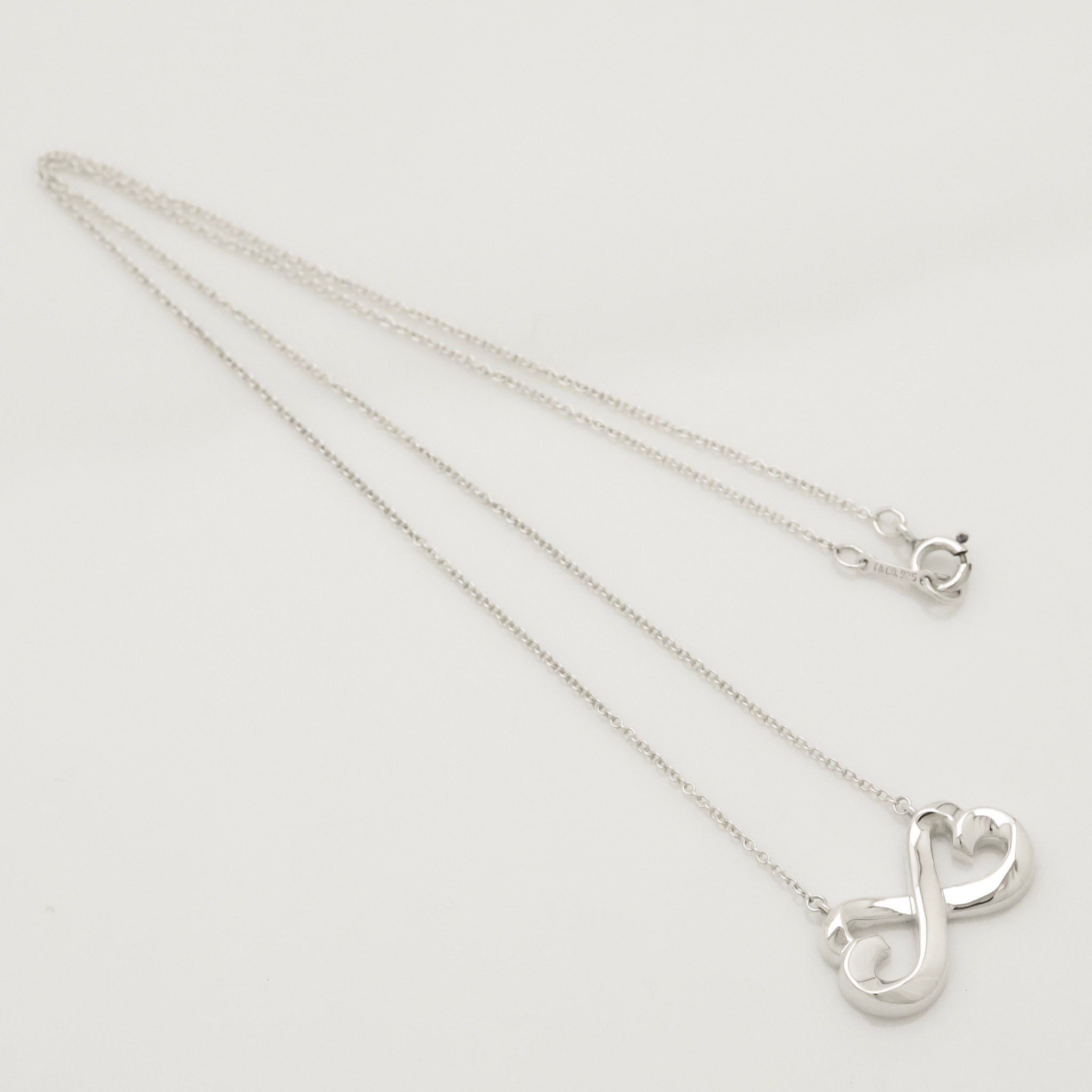  Tiffany & Co. Picasso Double Loving Heart Necklace Sterling Silver 925
