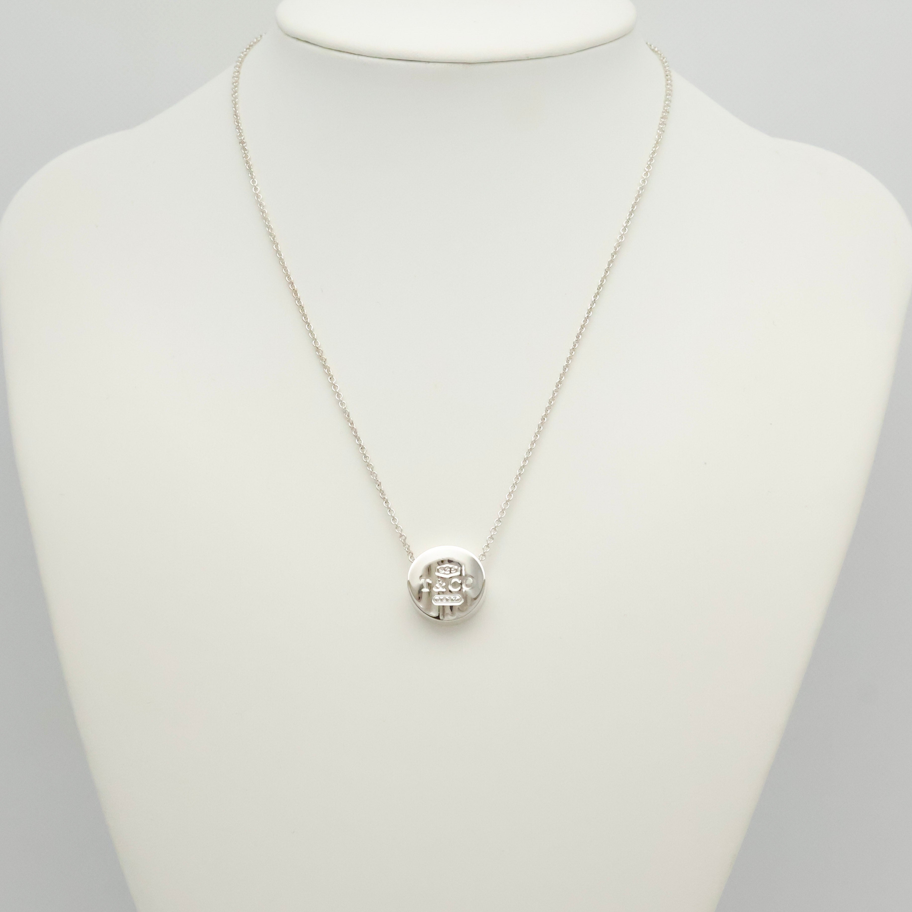 Tiffany & Co. 1837 Concave Circle Necklace Sterling Silver 925