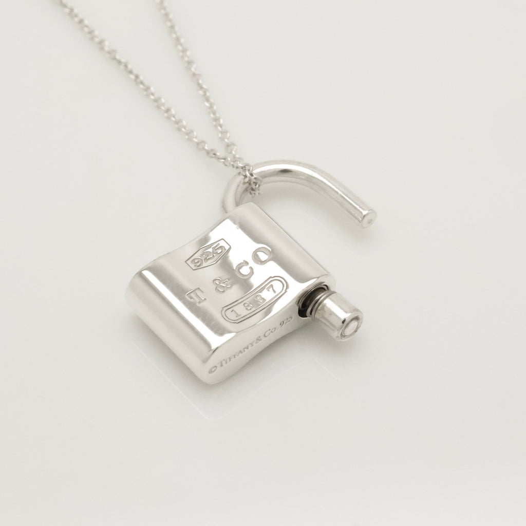 Tiffany & Co 1837 Padlock Necklace Pendant Sterling Silver 925 Chain