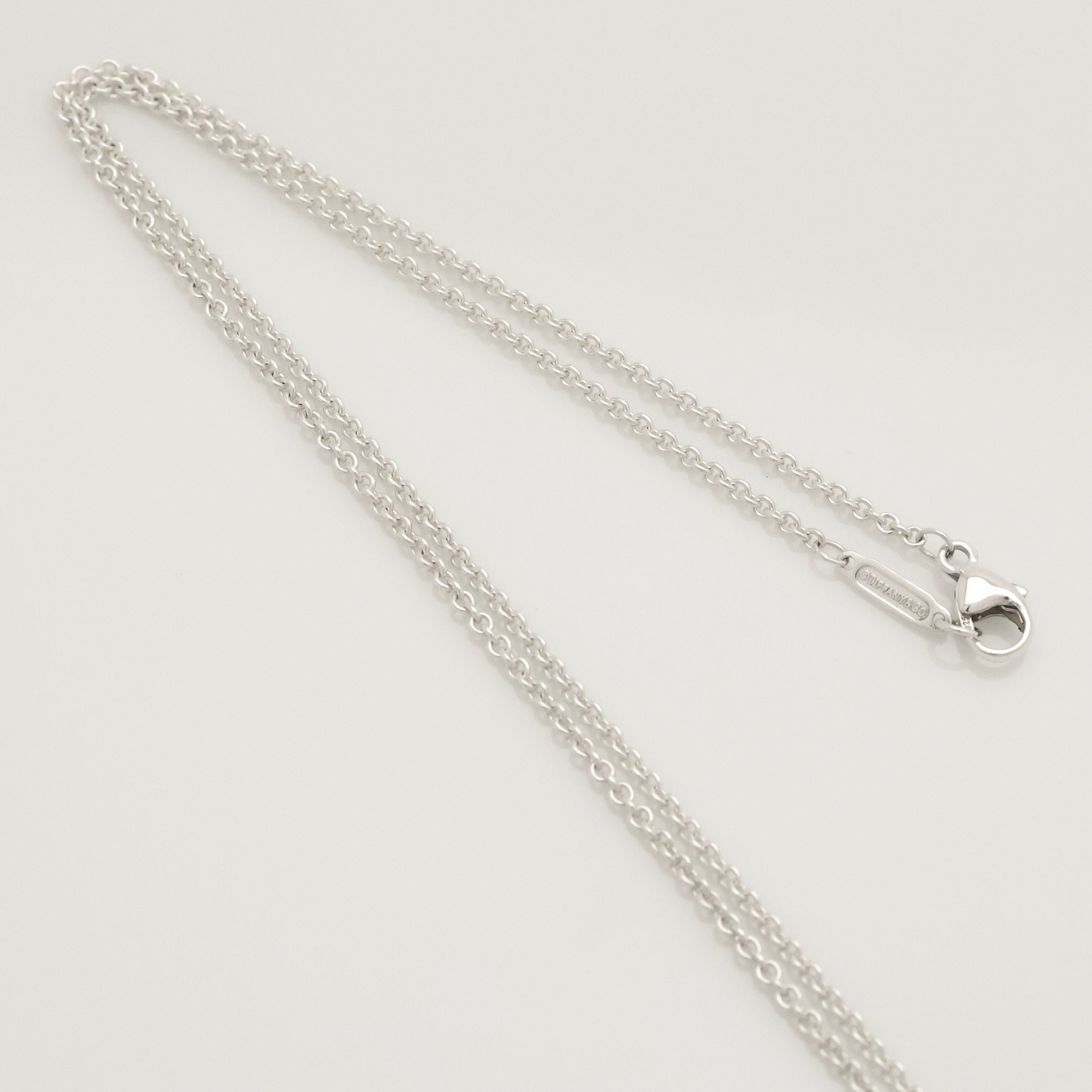 TIFFANY & Co. 1837 Bar Plate Pendant Necklace Chain Sterling Silver 925