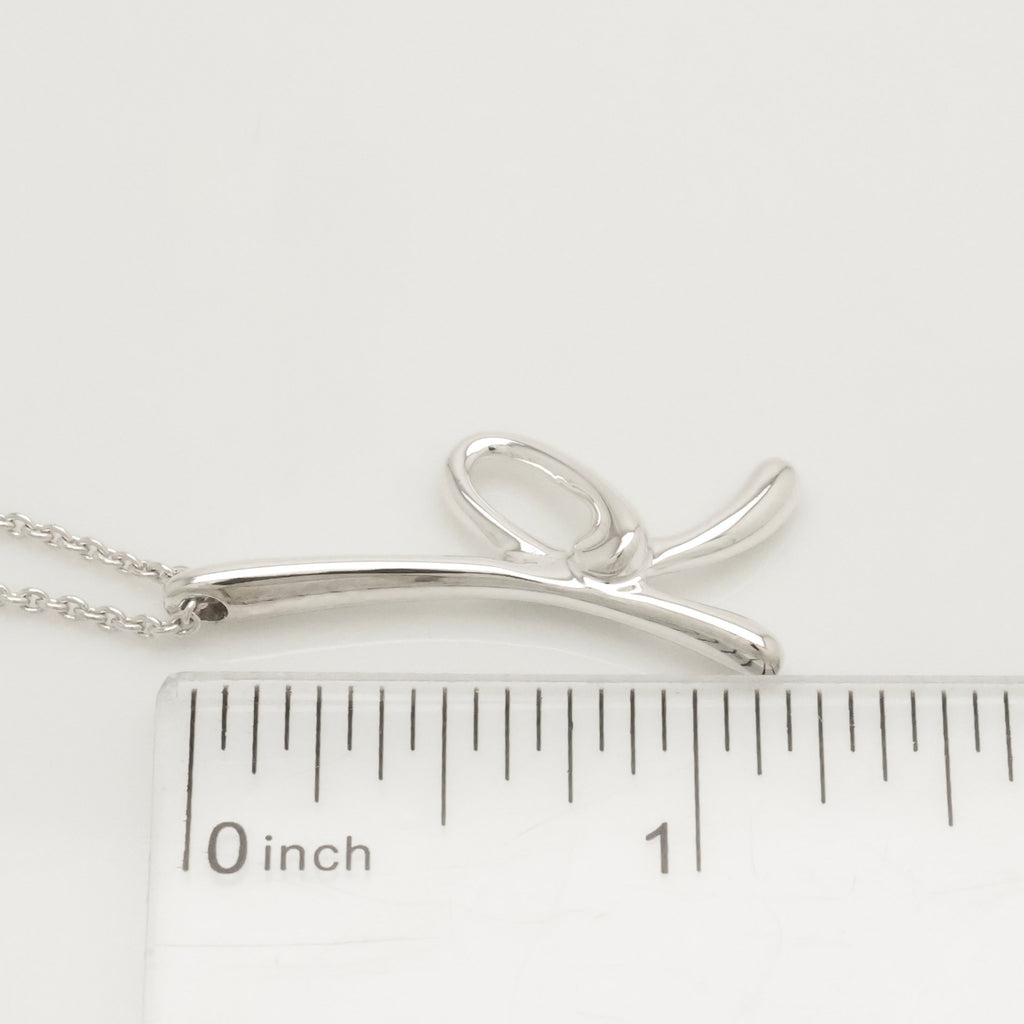 Tiffany & Co. Initial Letter "K" Pendant Necklace Sterling Silver 925