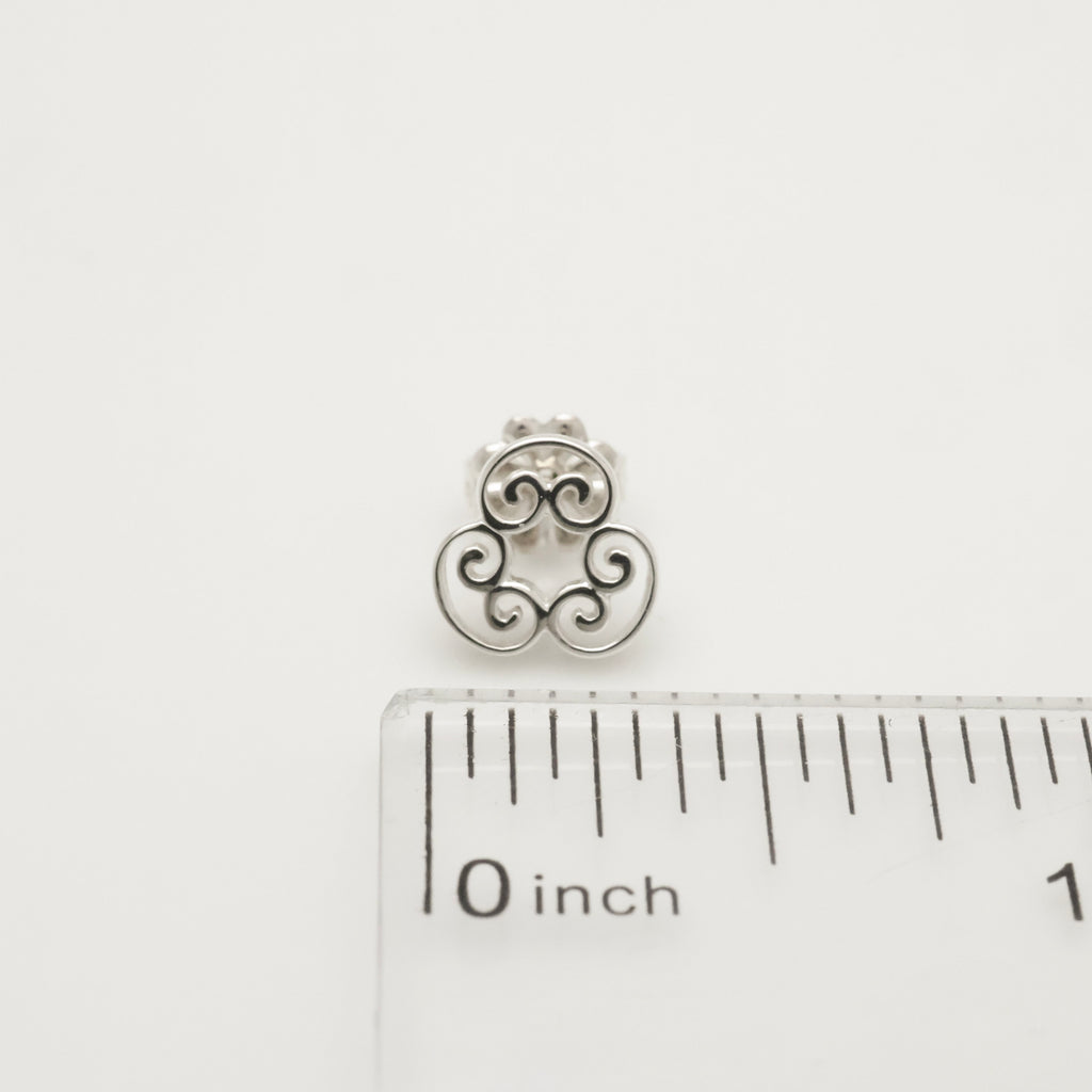 Tiffany & Co. Venezia Goldoni Triplo Stud Earrings Sterling Silver 925