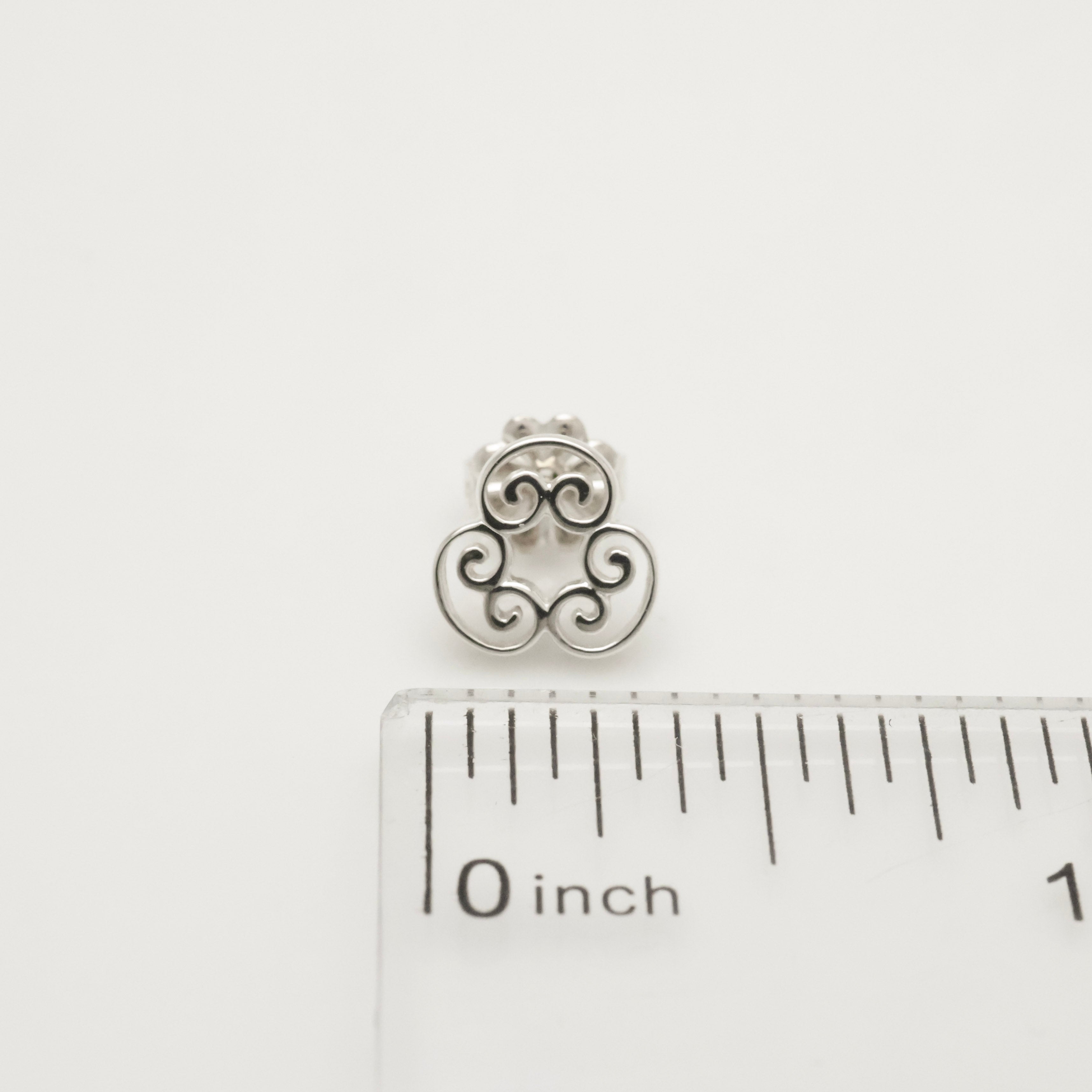 Tiffany & Co. Venezia Goldoni Triplo Stud Earrings Sterling Silver 925